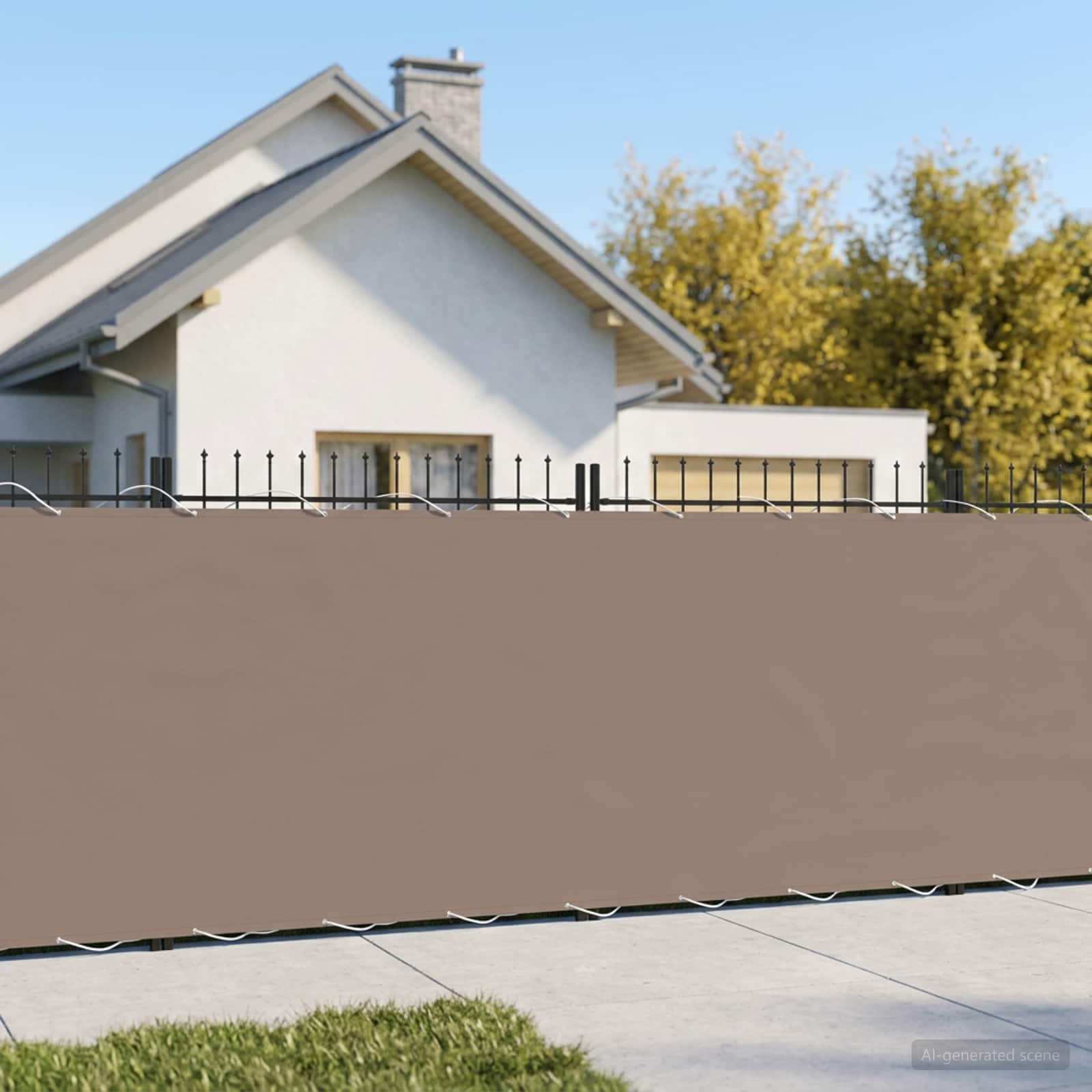 vidaXL Balkon Sichtschutz 1,5 x 15 m Stoff mit PU-Beschichtung Taupe