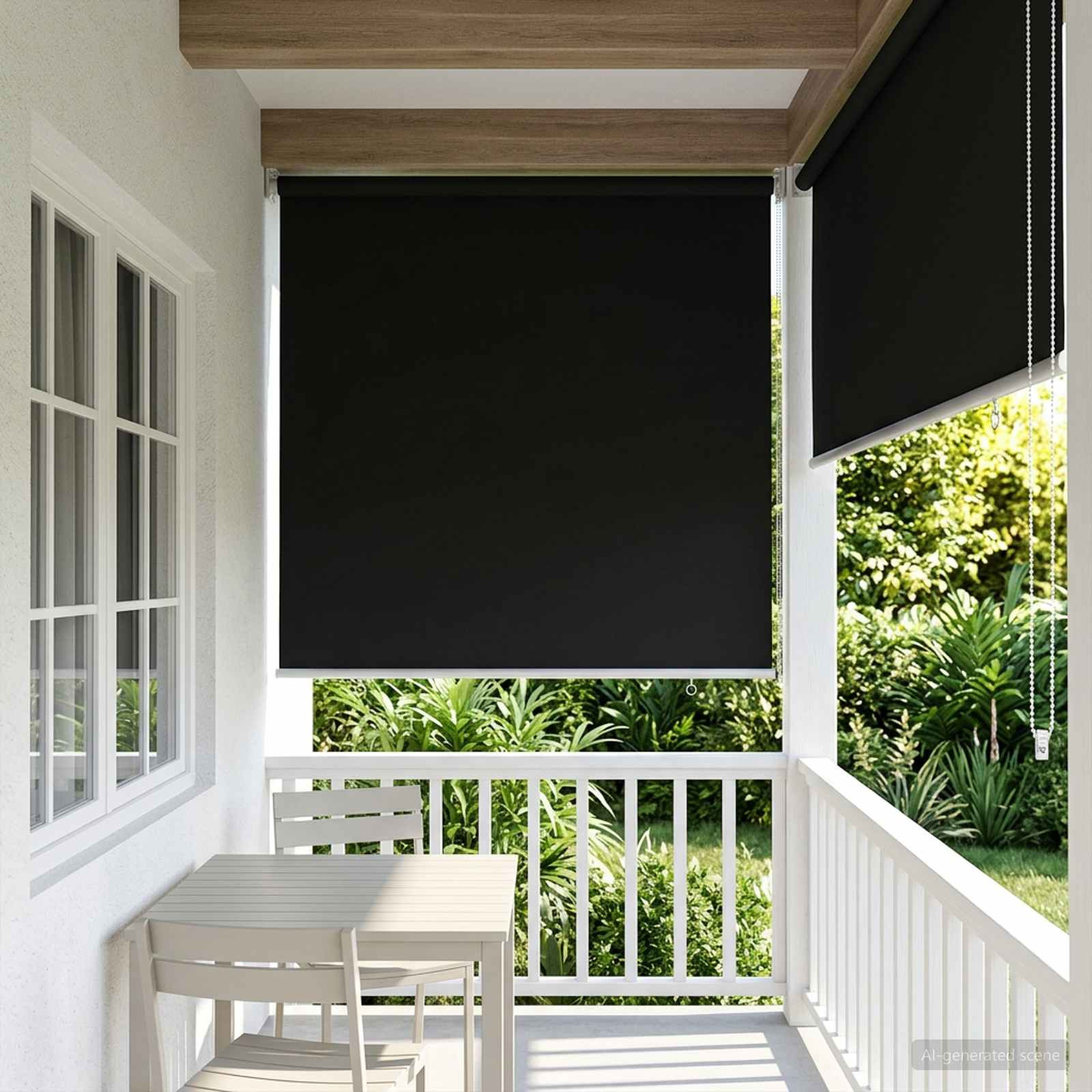 vidaXL Außen-Rollos mit UV-Schutz Schwarz 85 x 230 cm (B x H)