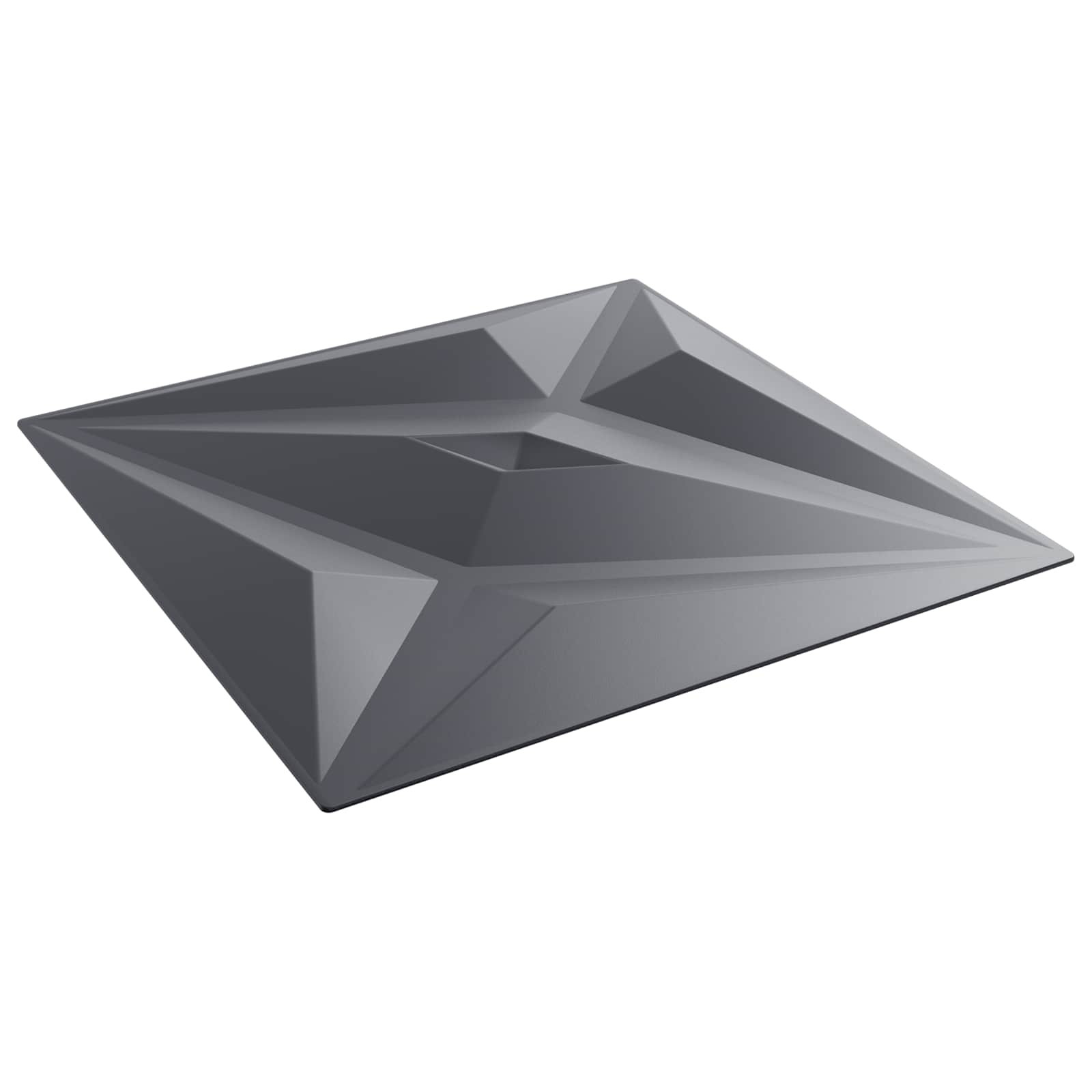 vidaXL Wandpaneele Stern 12 pcs Stern Grau 50 x 50 cm XPS Schaum