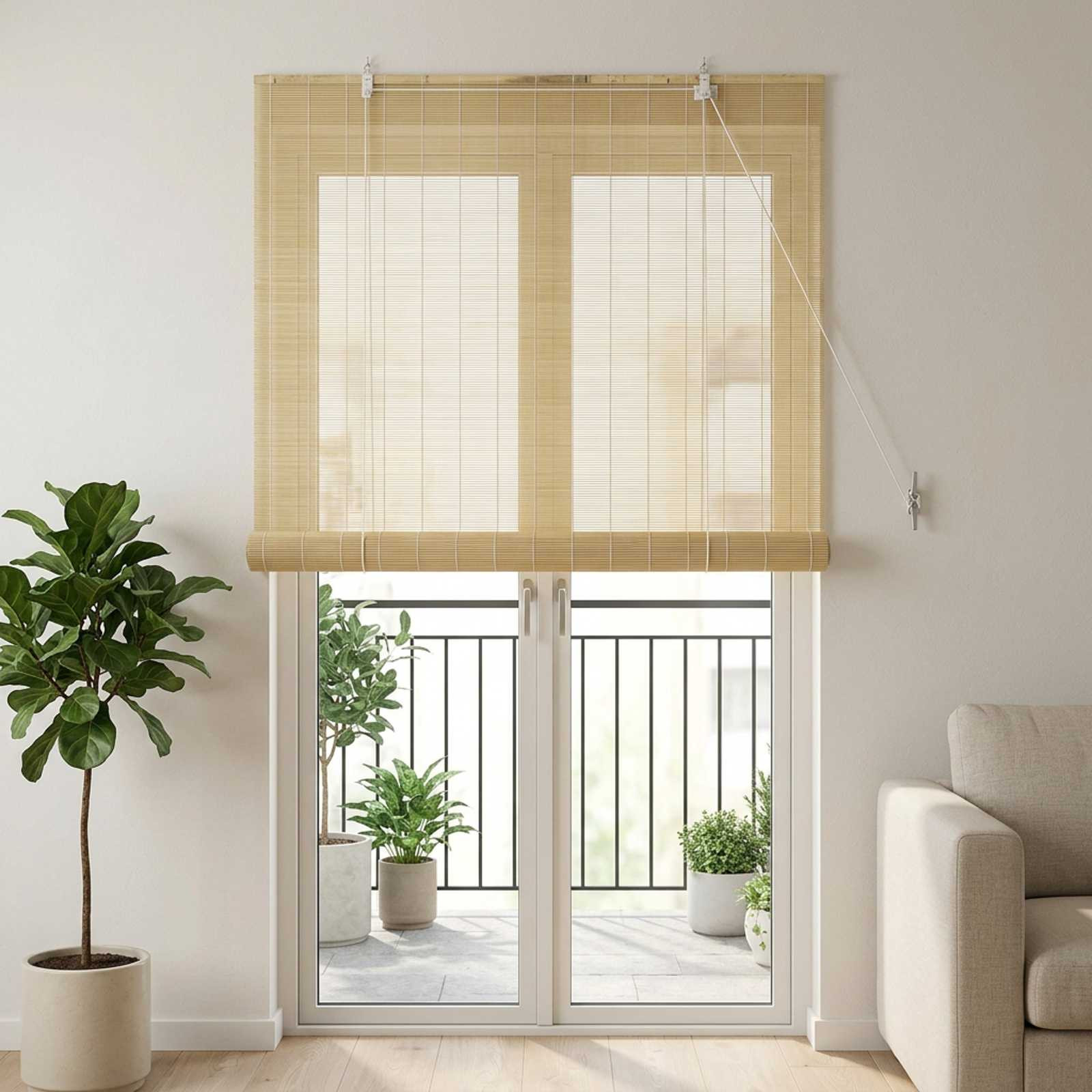 vidaXL Rollo Natur 90 x 220 cm Bambus