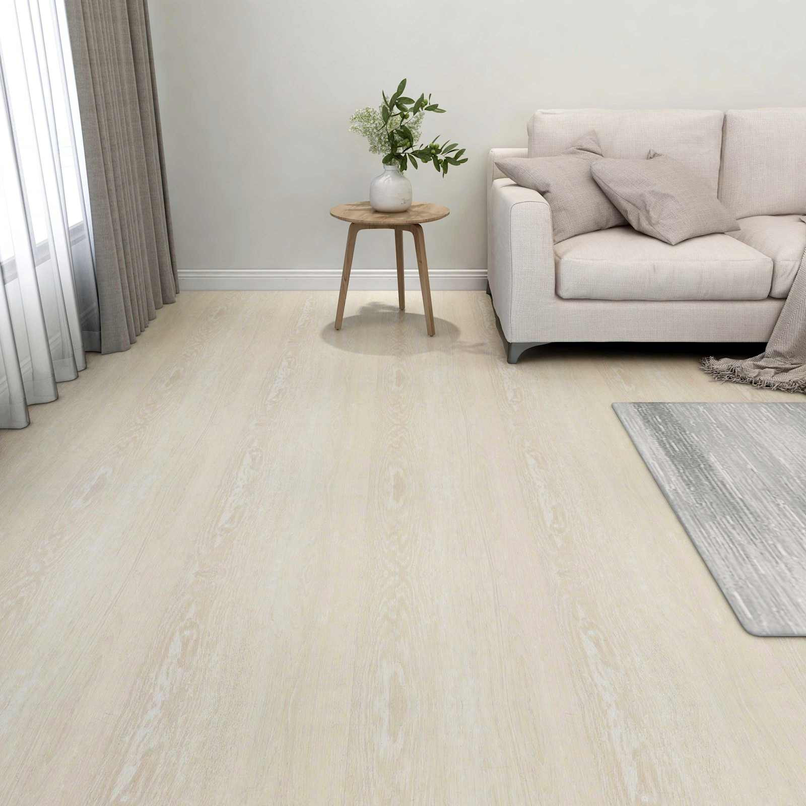 vidaXL Bodenplanken 5,11 m² 55 pcs PVC Weiß und Beige