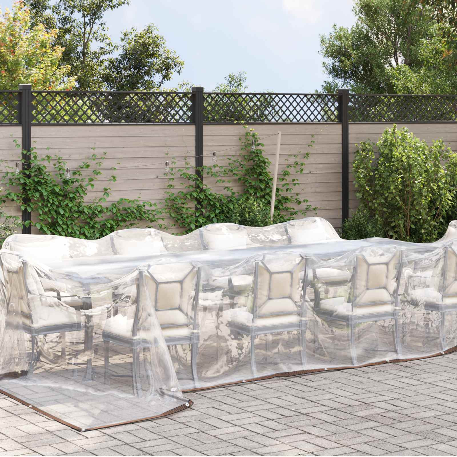 vidaXL Planen Transparent 7 x 4 m PE