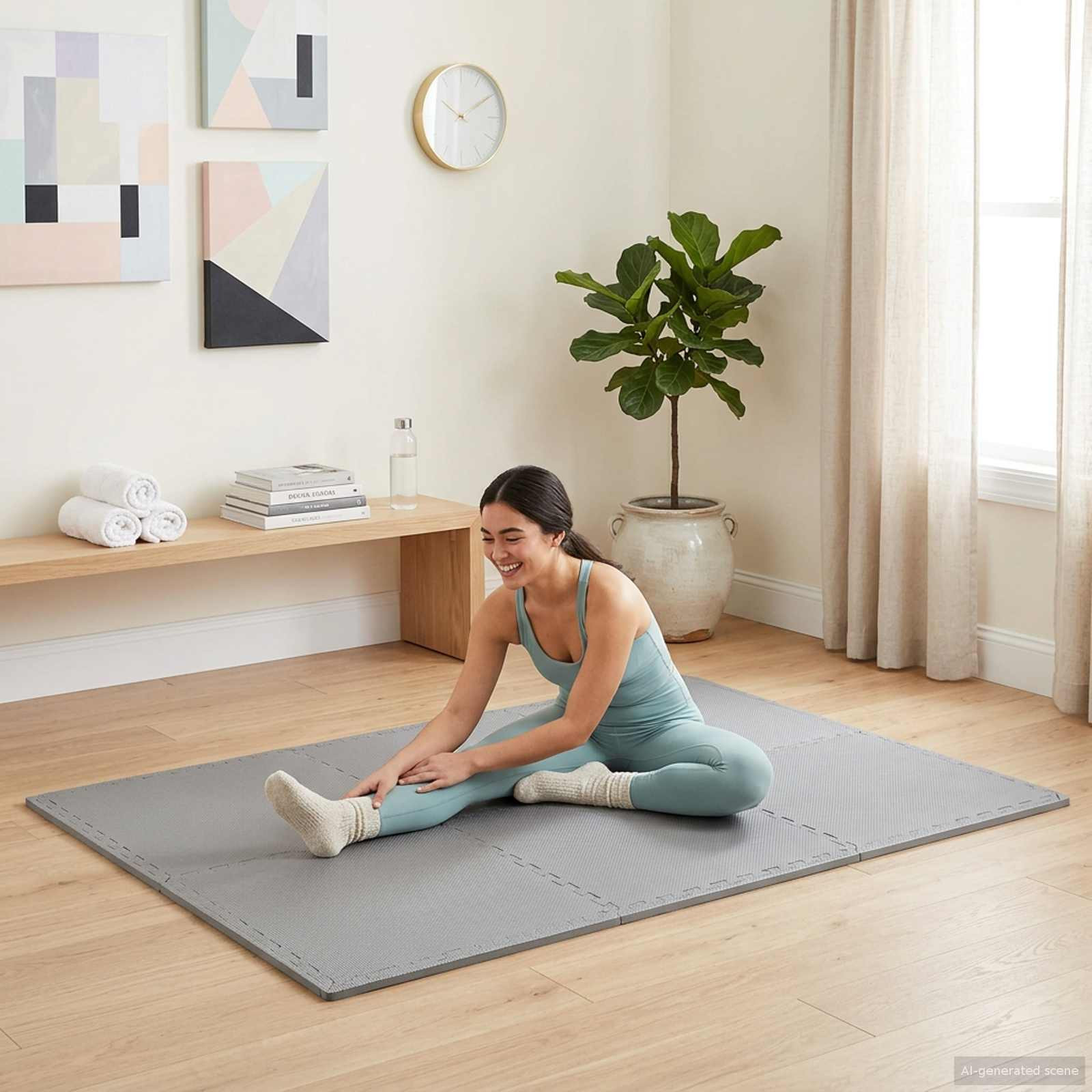 vidaXL Fußmatten 12 pcs Grau 4,32 m² EVA-Schaum