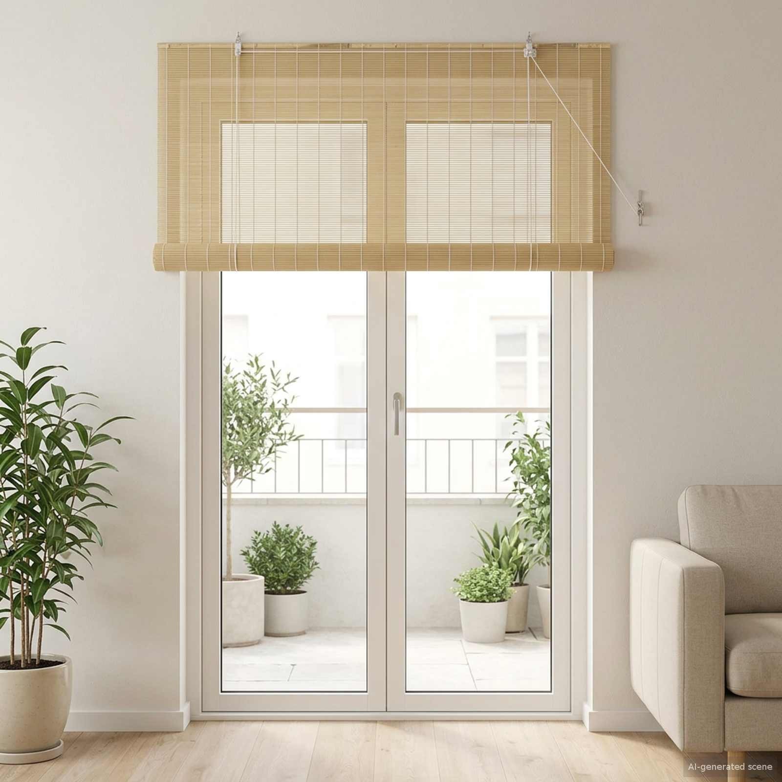 vidaXL Rollo Natur 130 x 220 cm Bambus