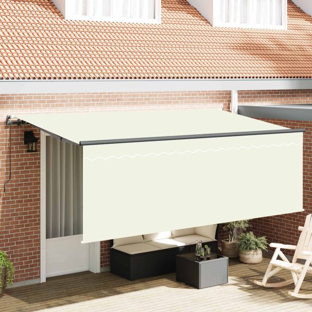 vidaXL Einziehbare Markise Creme 350 x 200 cm Polyester und Aluminium