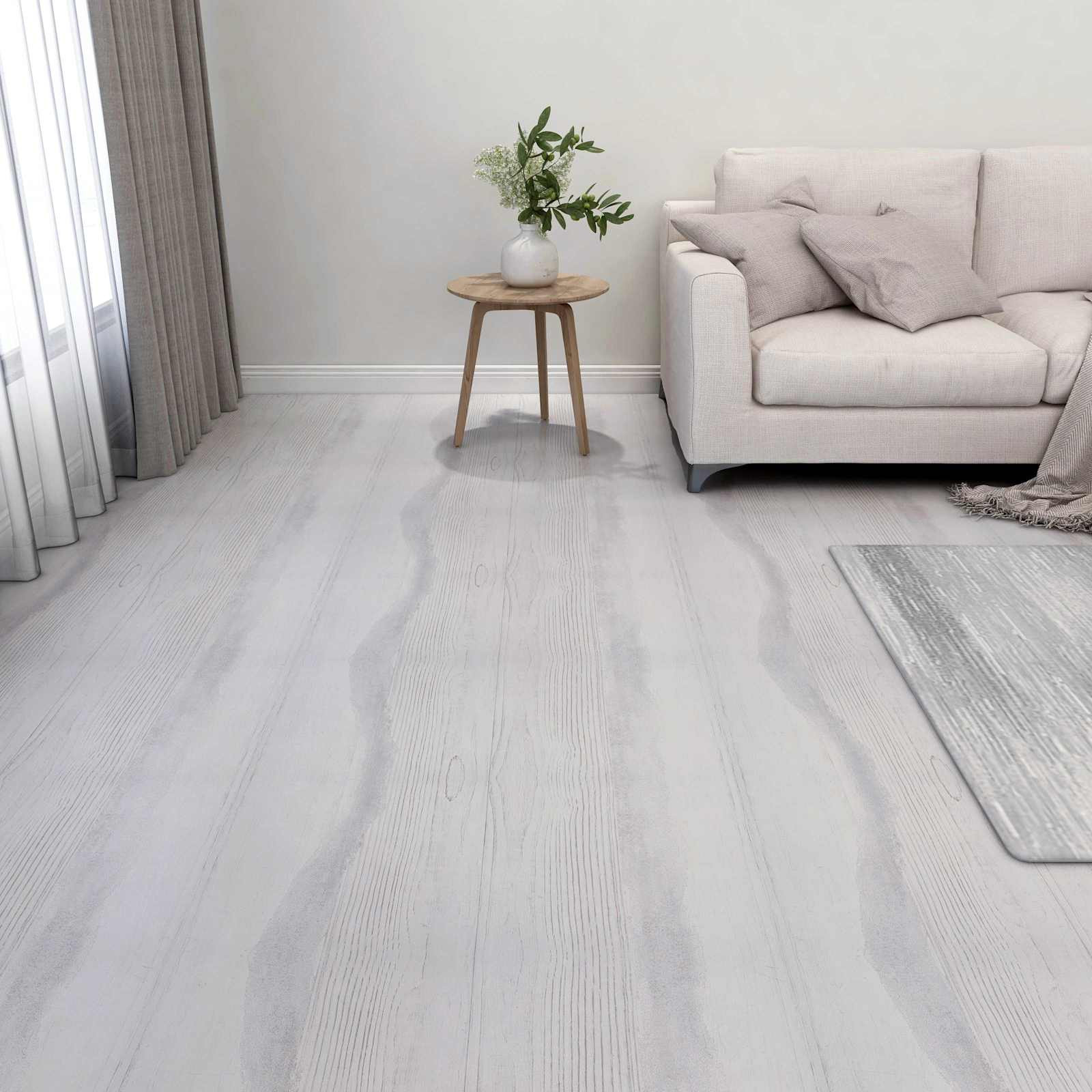 vidaXL Bodenplanken 5,11 m² 55 pcs PVC Weiß und Hellgrau