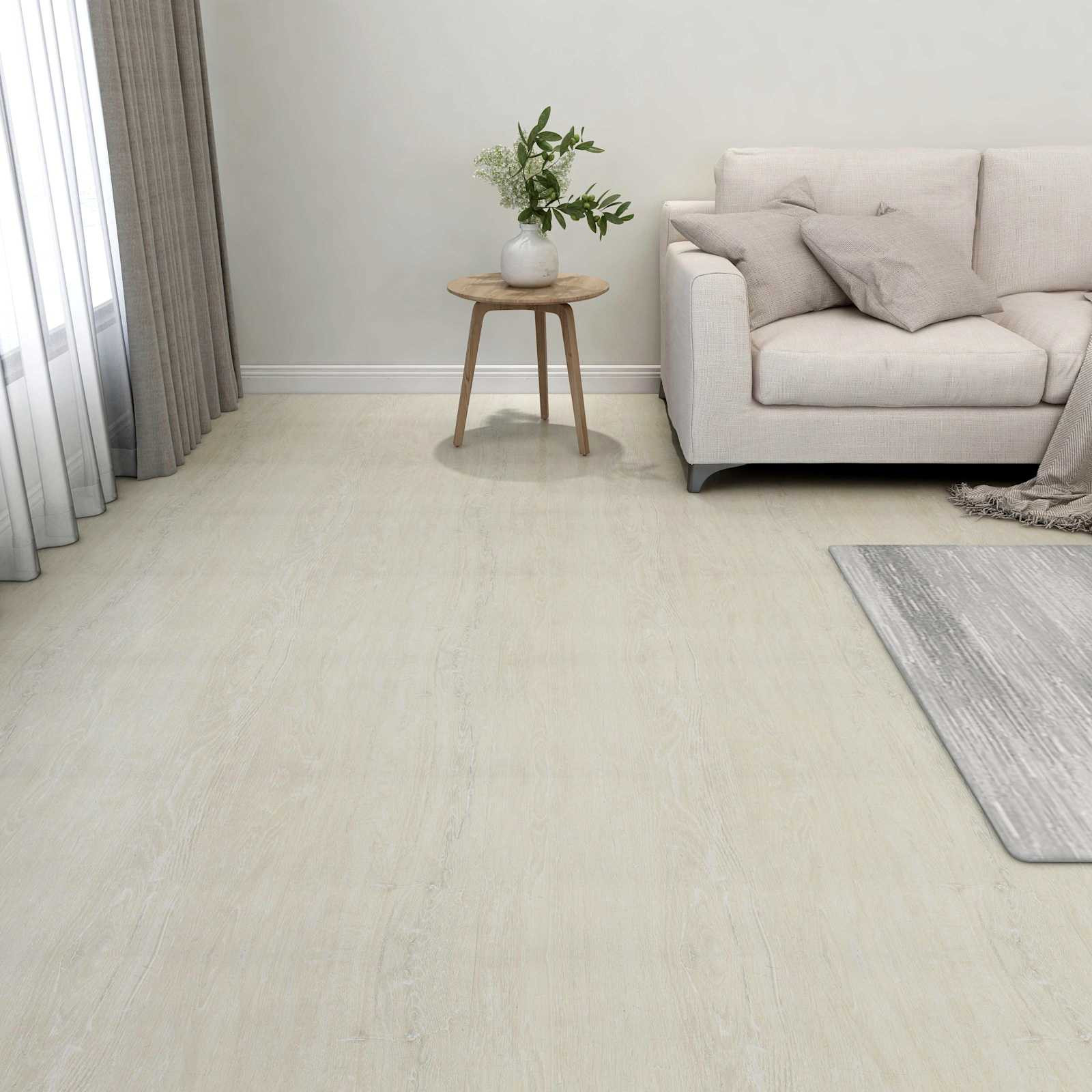 vidaXL Bodenplanken 5,11 m² 55 pcs PVC Cremeweiß
