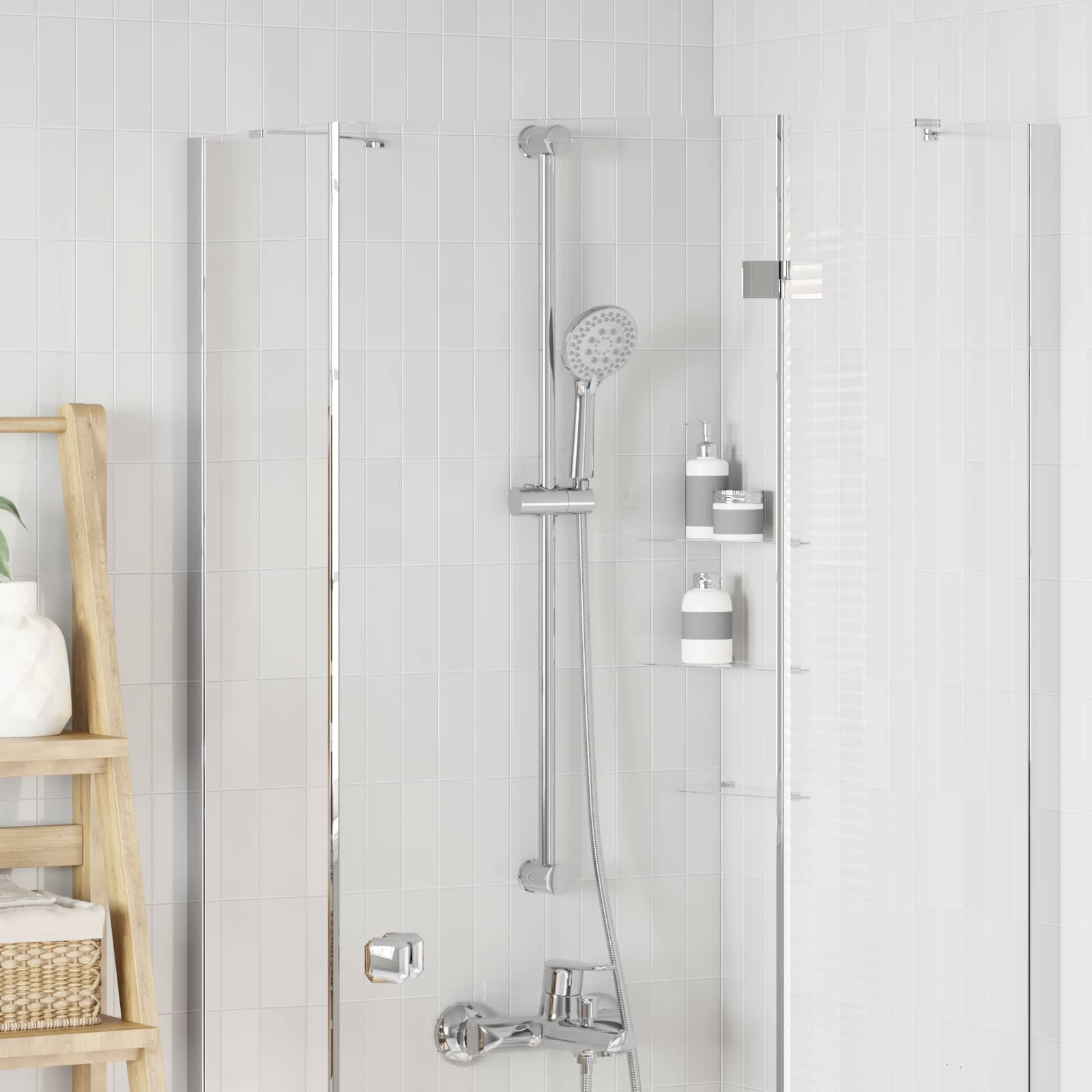 vidaXL Duschkopfhalter Chrom 100 cm ABS Kunststoff