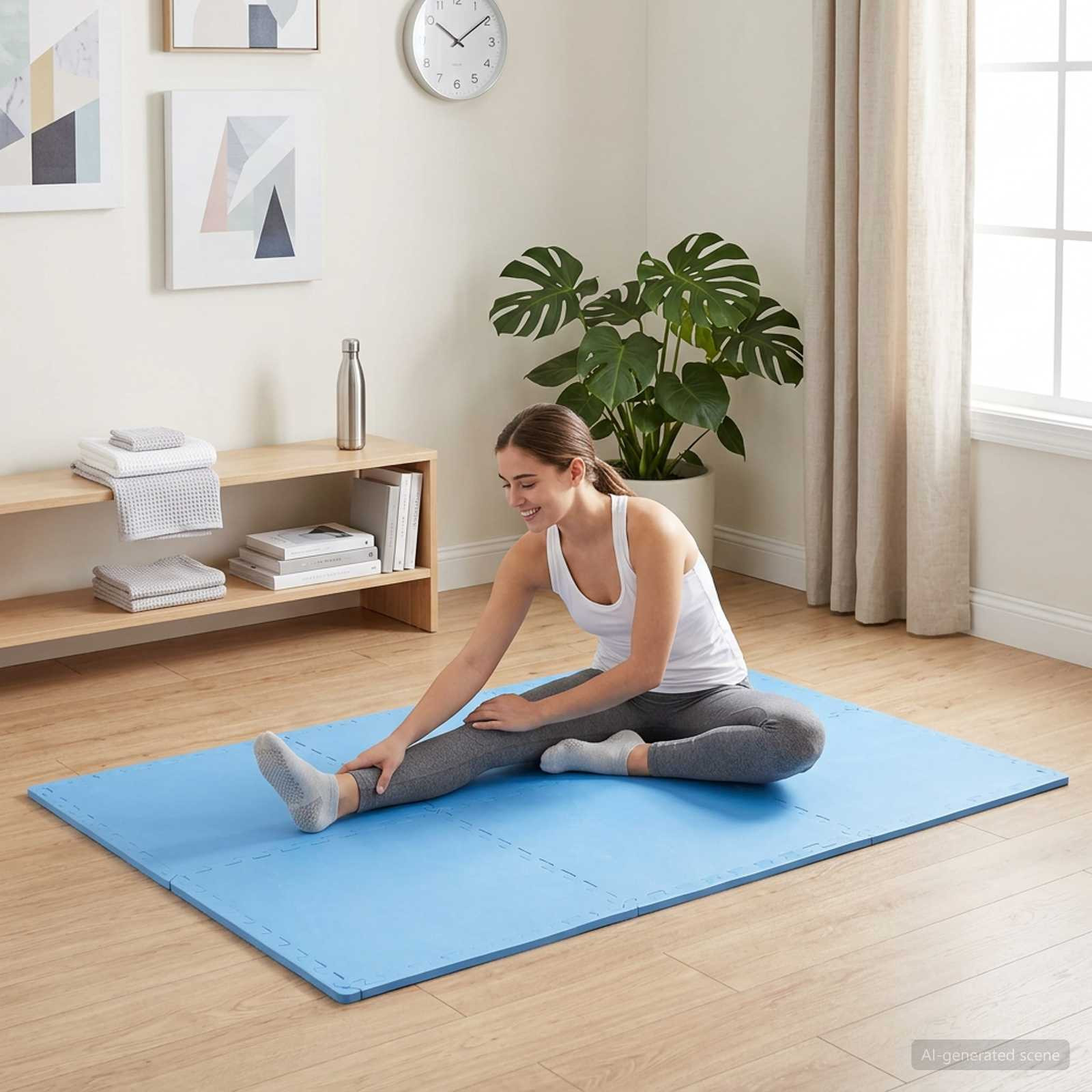 vidaXL Fußmatten 12 pcs Blau 4,32 m² EVA-Schaum
