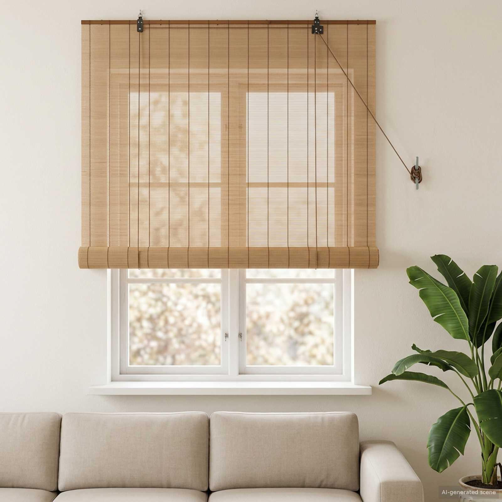 vidaXL Rollo Braun 90 x 160 cm Bambus