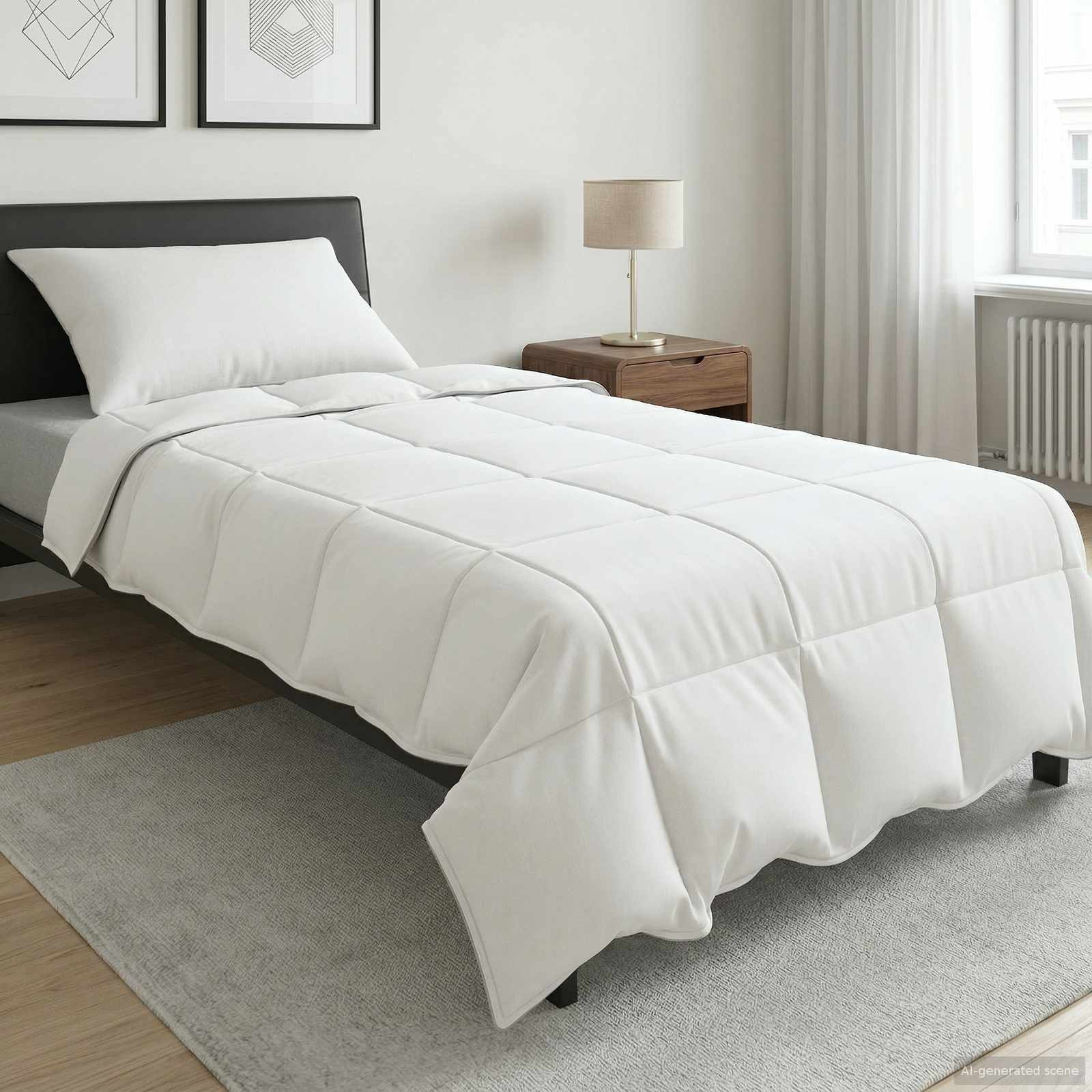 vidaXL Sommerdecke Weiß 135 x 220 cm Bambusfaser
