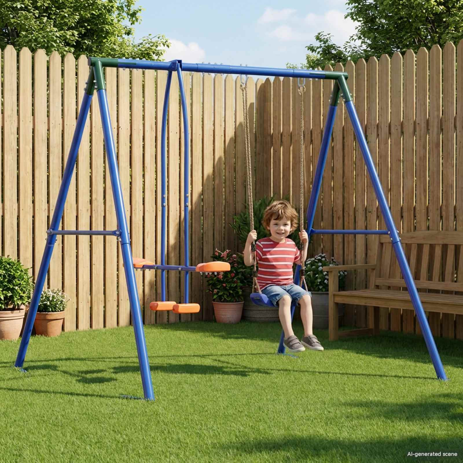 vidaXL Outdoor Schaukelrahmen mit Gleiter für bis zu 3 Kinder