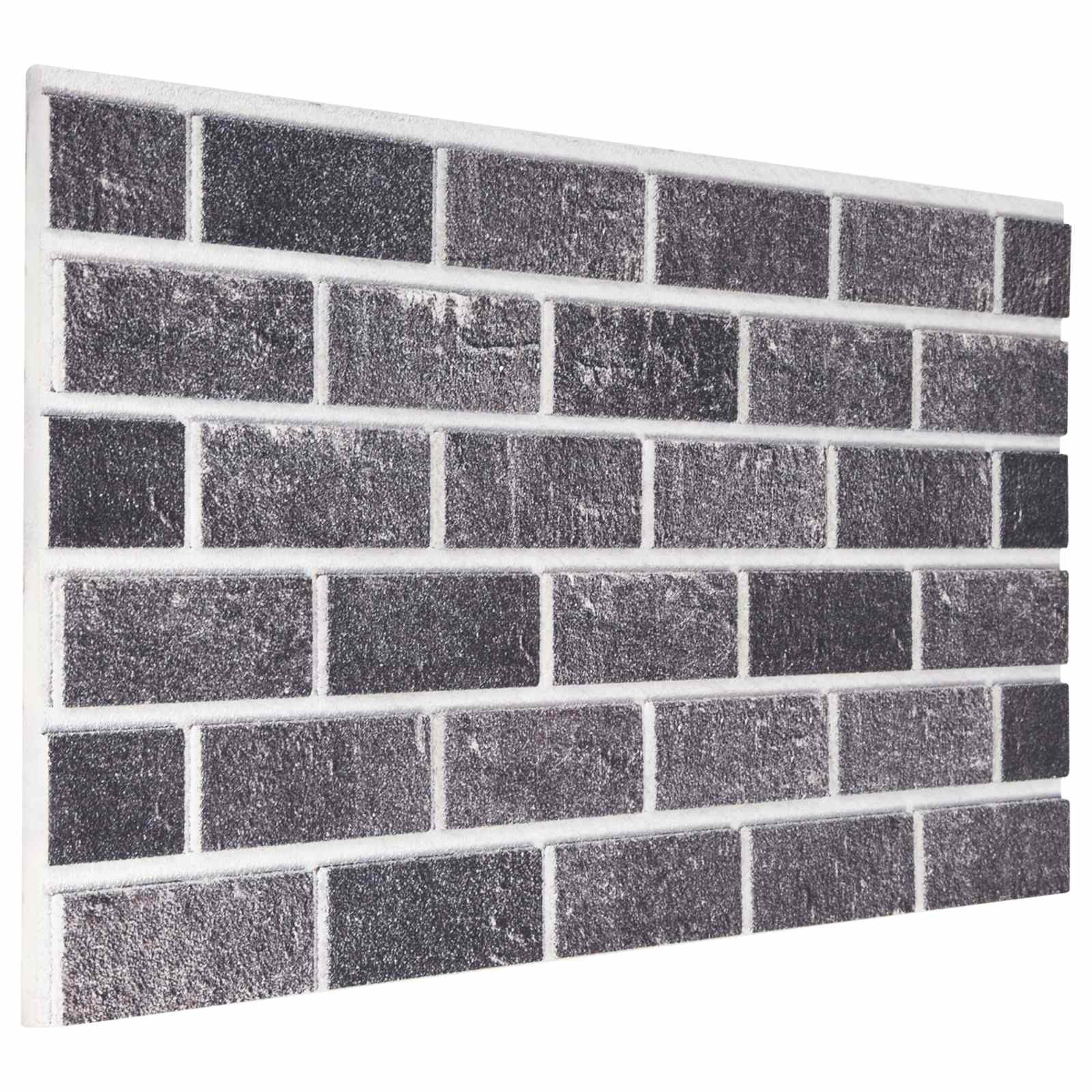 vidaXL Wandpaneele 10 pcs Schwarz und Grau 100 x 50 cm EPS-Schaum
