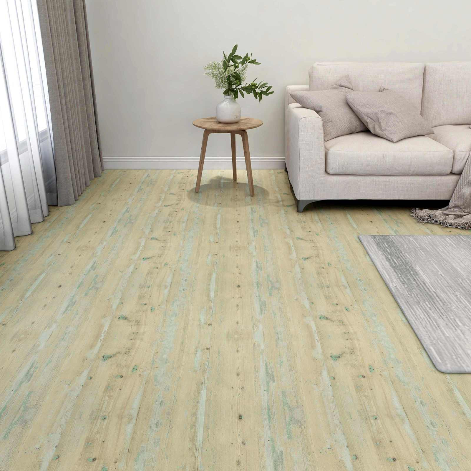 vidaXL Bodenplanken 5,11 m² 55 pcs PVC Weiß und Hellbraun
