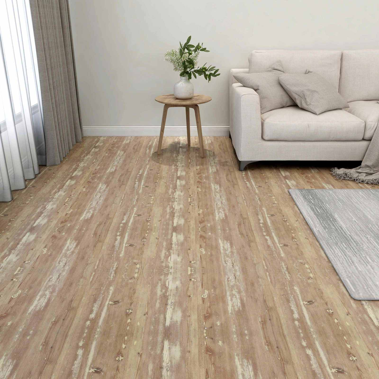 vidaXL Bodenplanken 5,11 m² 55 pcs PVC Creme und Hellbraun