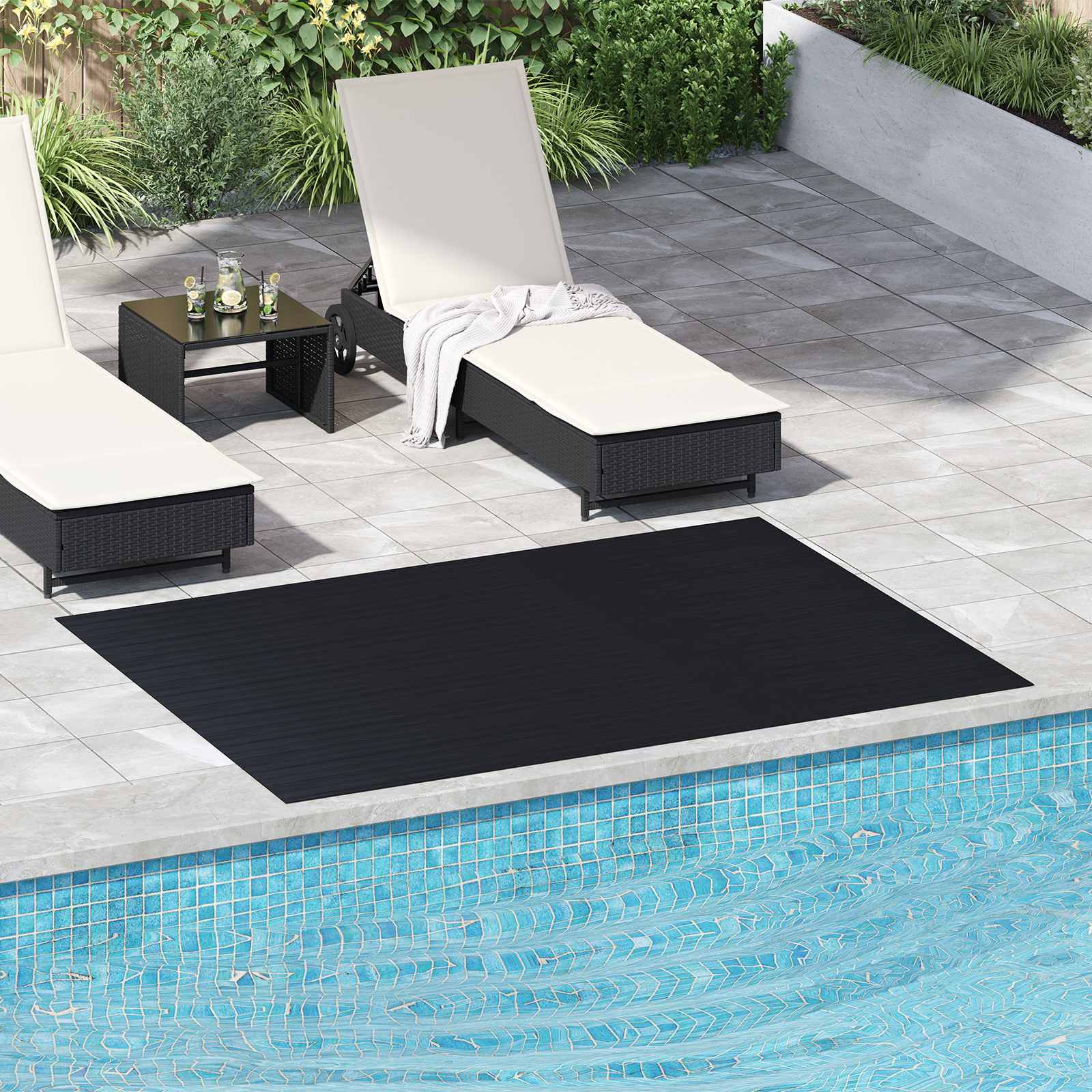 vidaXL Bodenbelag Schwarz 1,5 x 2 m Gummi