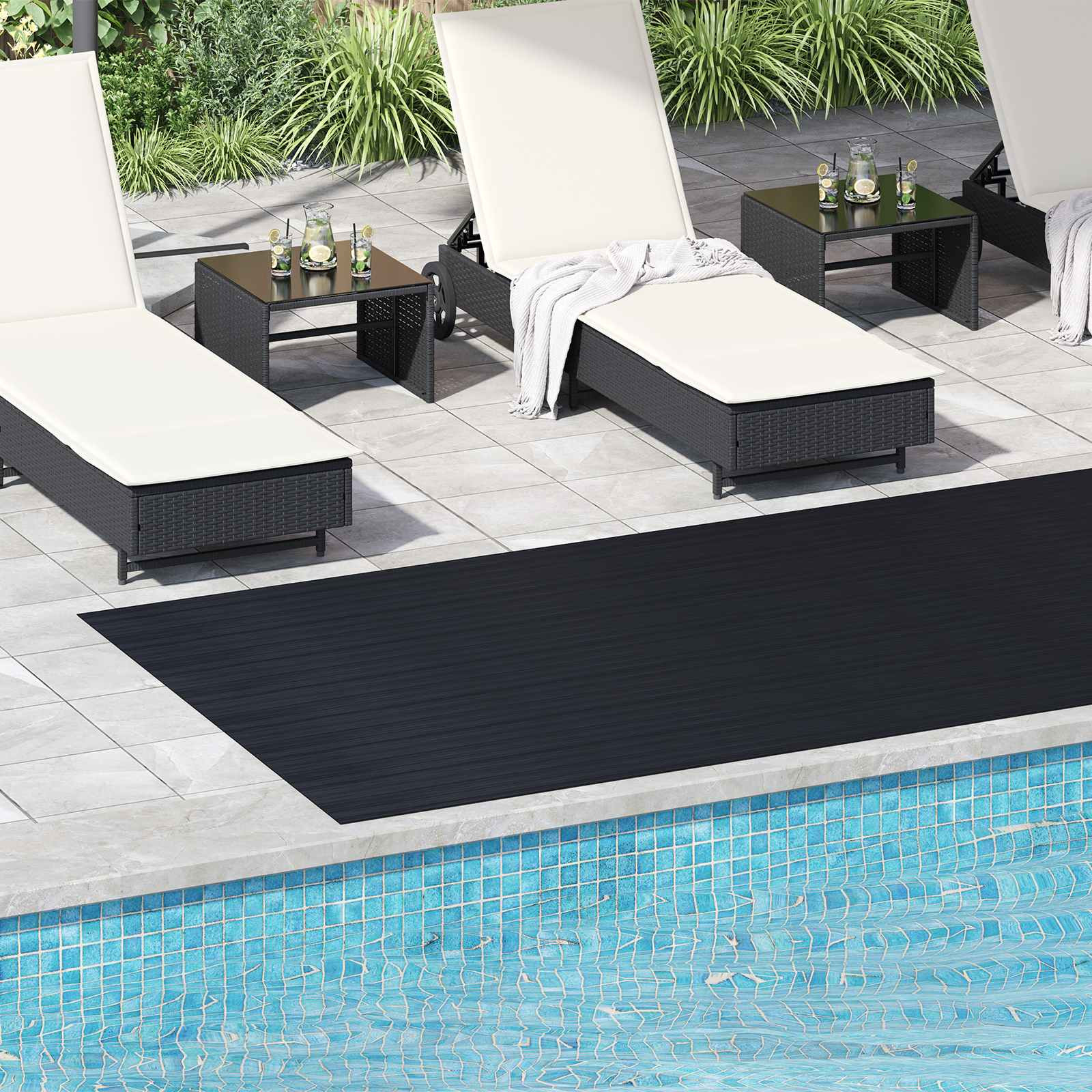 vidaXL Bodenbelag Schwarz 1,5 x 4 m Gummi