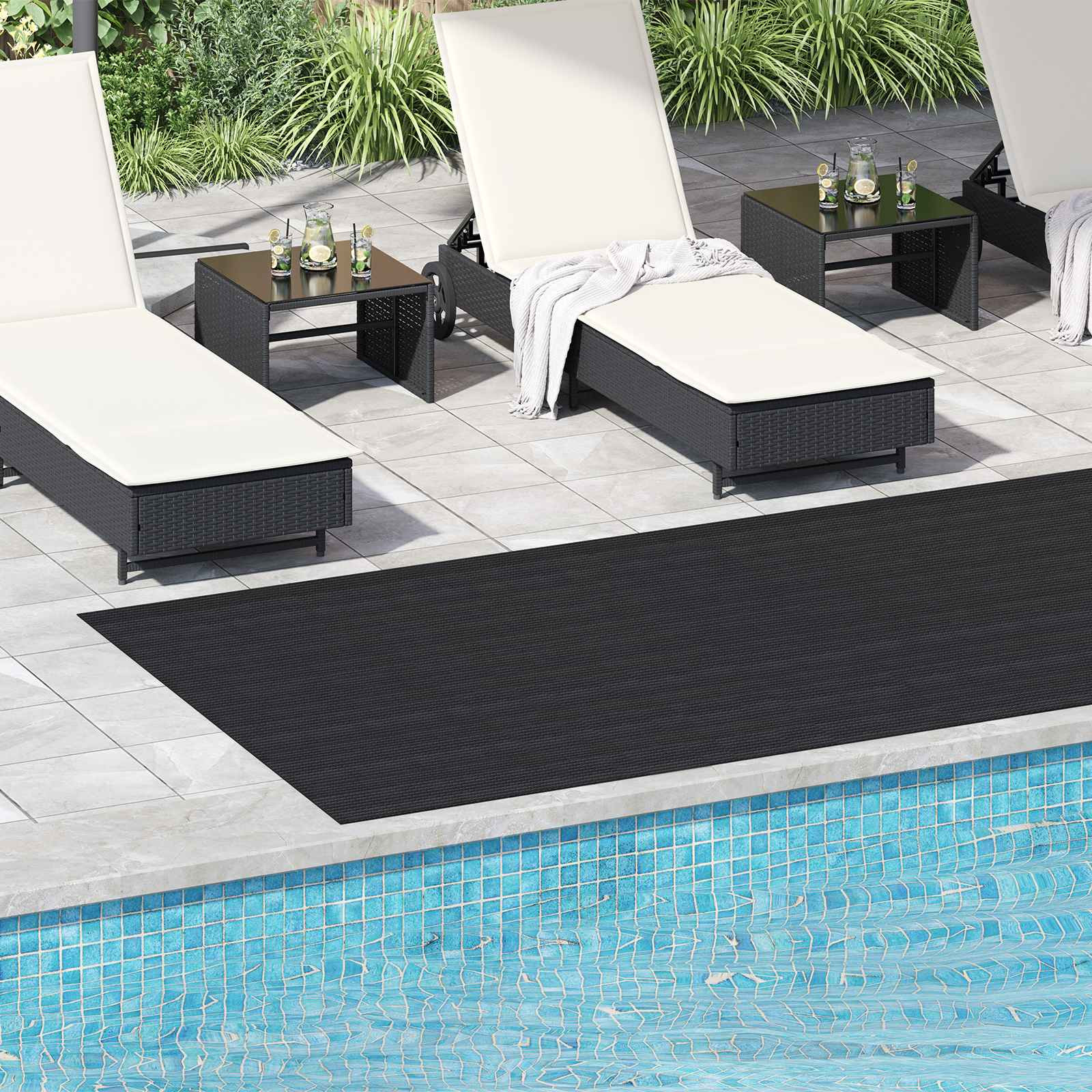 vidaXL Bodenbelag Schwarz 1,5 x 4 m Gummi