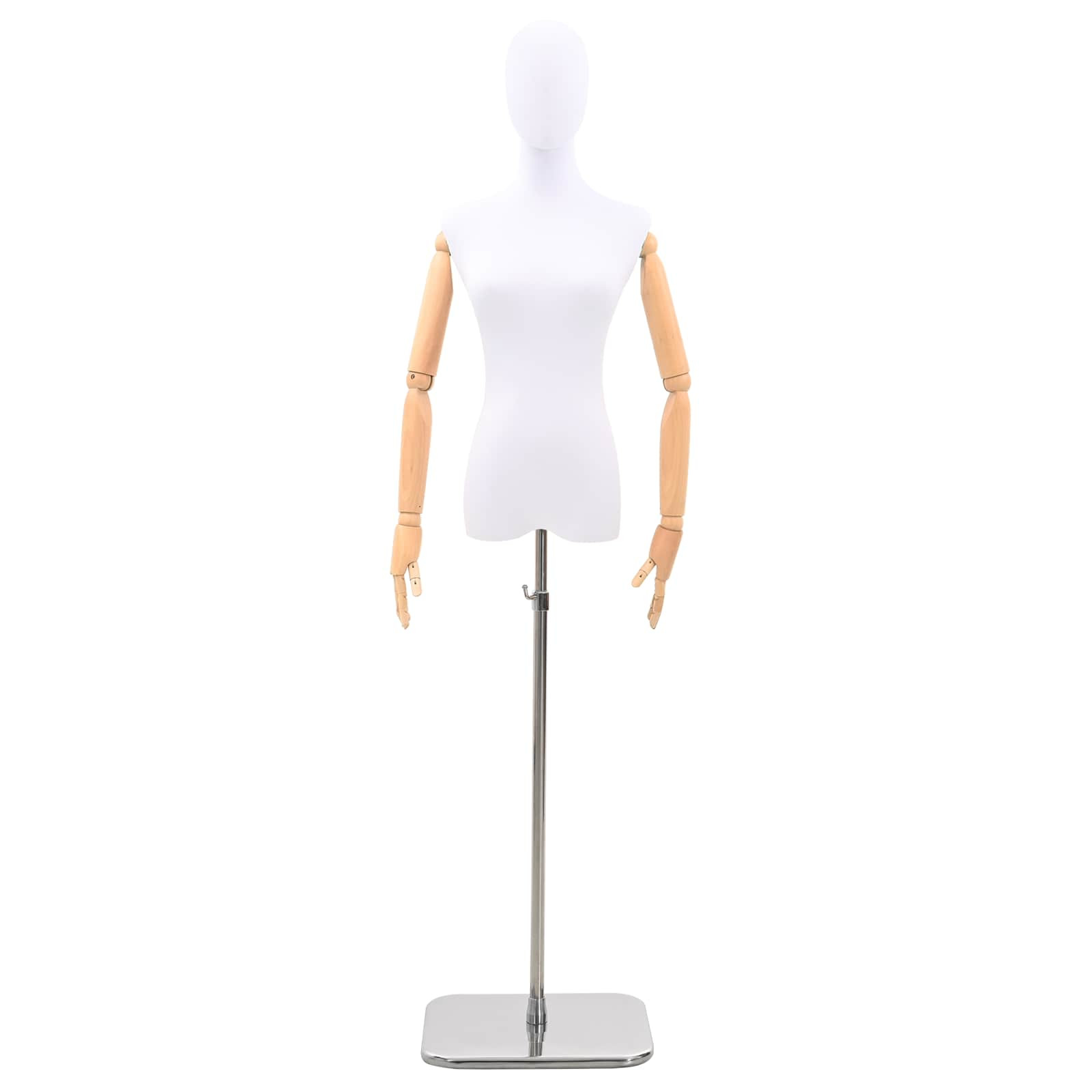 vidaXL Verstellbare Mannequin 165-213 cm mit Fuß Weiblich PP Weiß