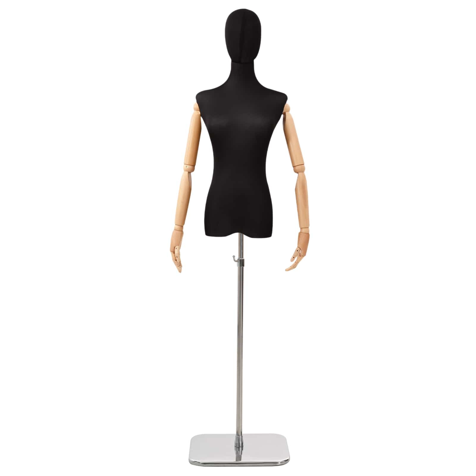 vidaXL Verstellbare Mannequin 165-213 cm mit Fuß Weiblich PP Schwarz