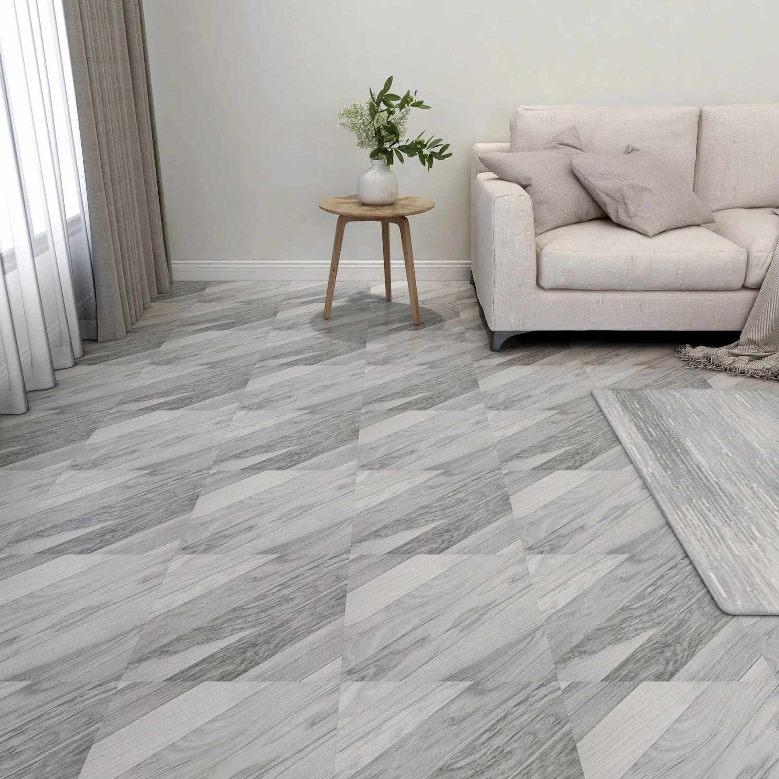 vidaXL Bodenplanken 55 pcs Grau 5,11 m² PVC