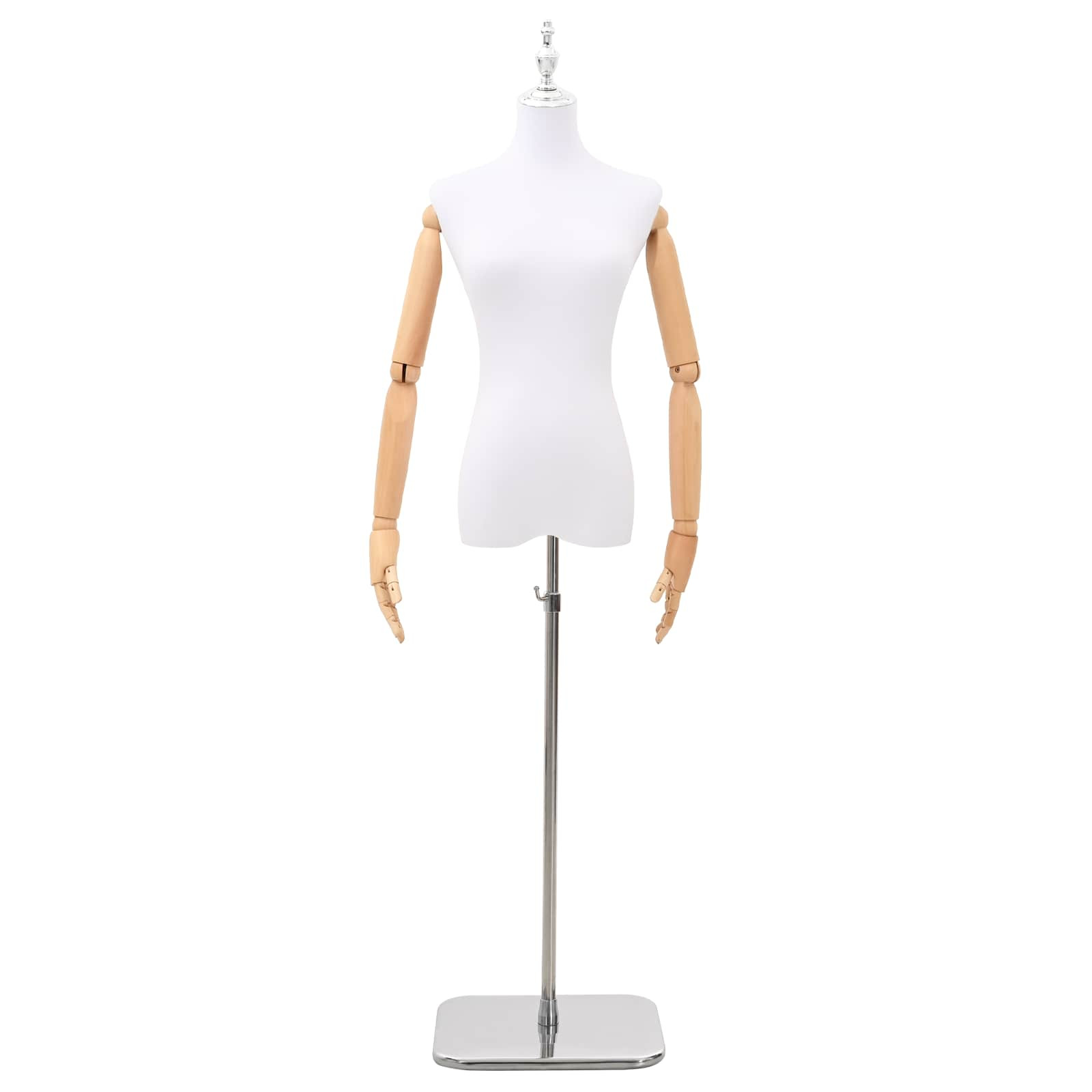 vidaXL Verstellbare Mannequin 165-213 cm mit Fuß Weiblich PP Weiß