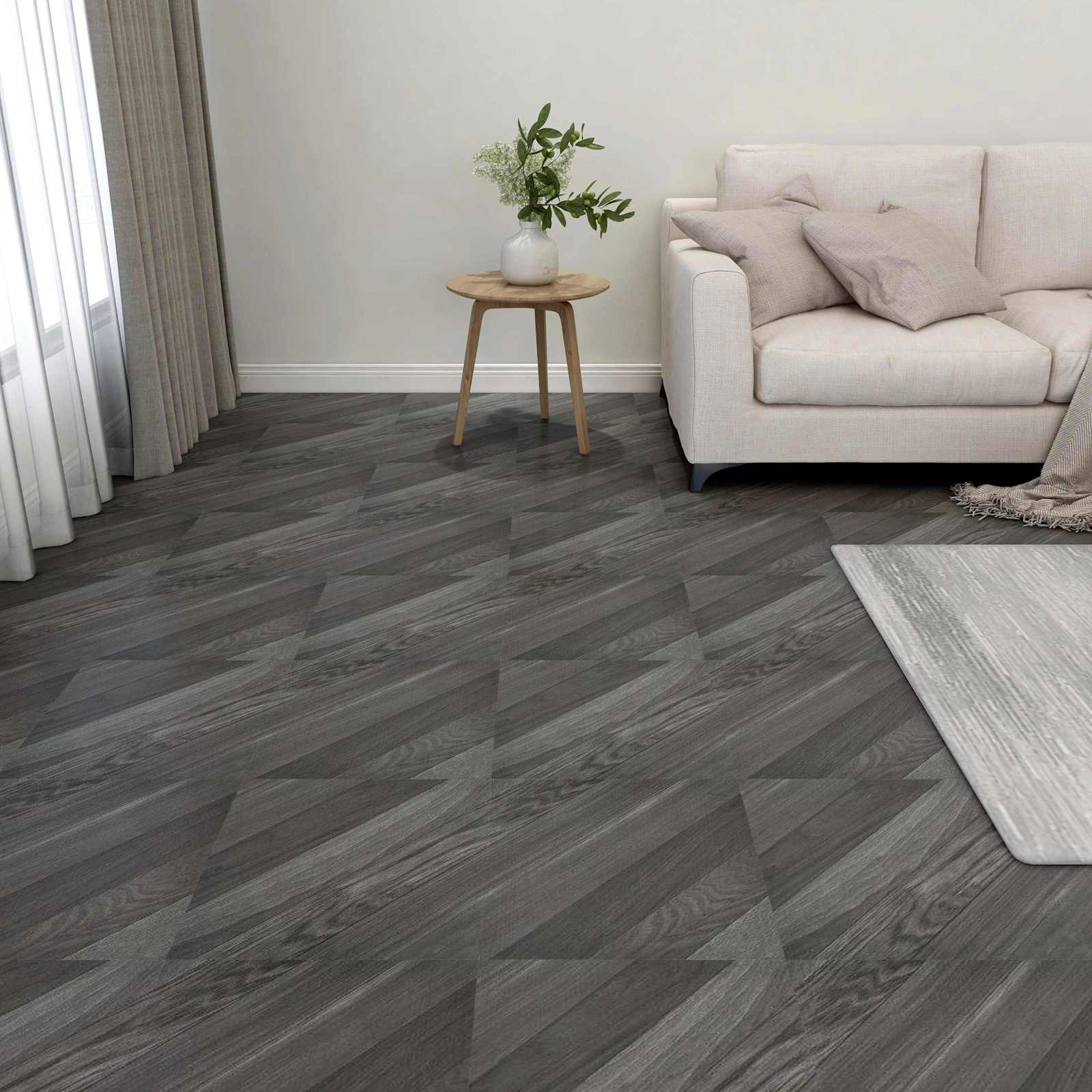 vidaXL Bodenplanken 55 pcs Grau 5,11 m² PVC