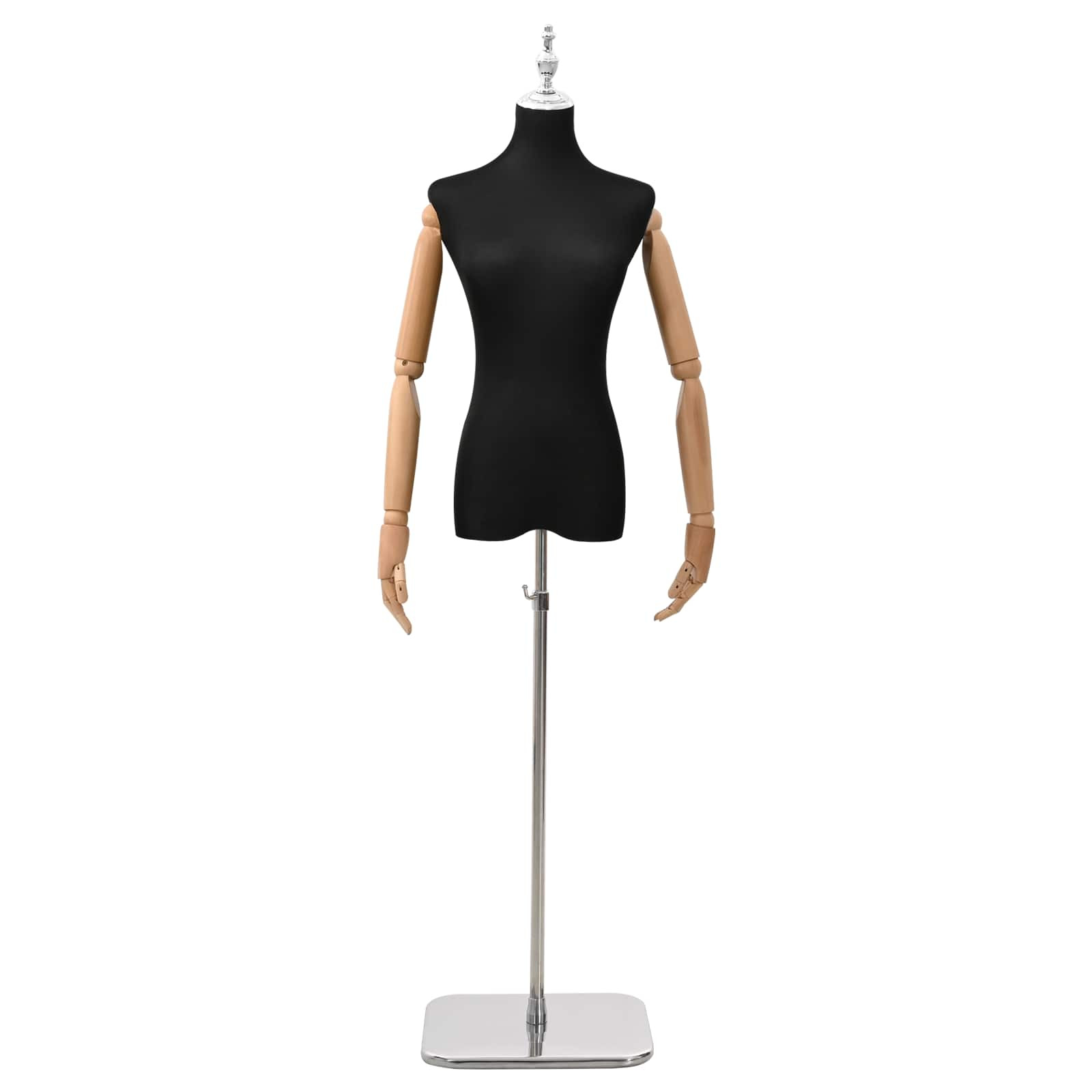 vidaXL Verstellbare Mannequin 165-213 cm mit Fuß Weiblich PP Schwarz