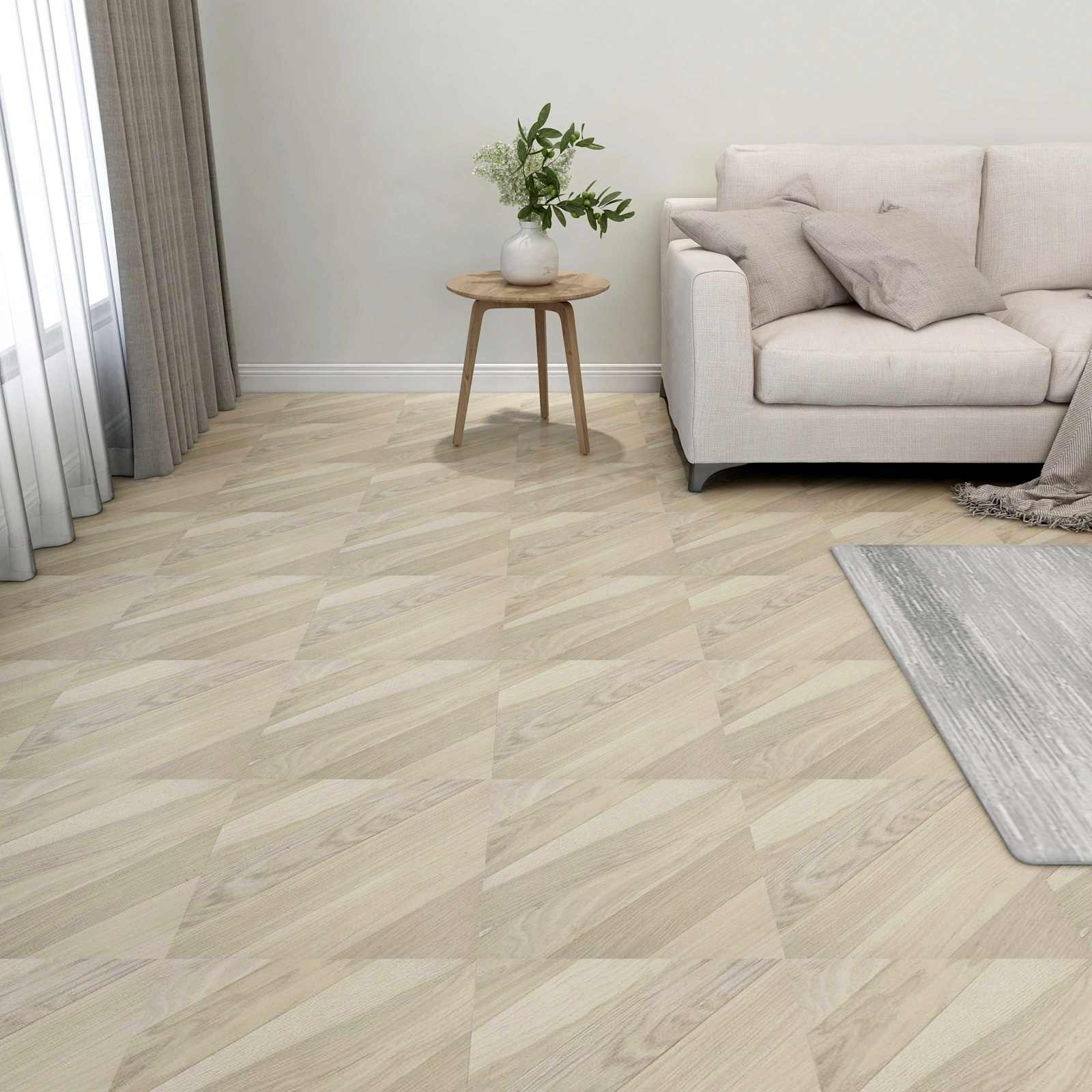 vidaXL Bodenplanken 55 pcs Beige 5,11 m² PVC
