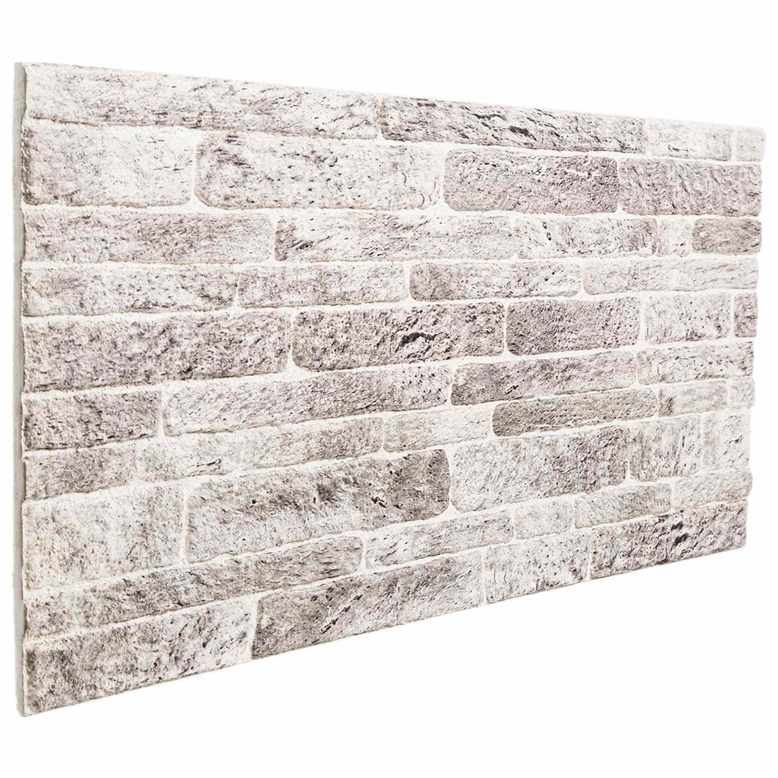 vidaXL Wandpaneele 10 pcs Hellgrau und Weiß 100 x 50 cm EPS-Schaum