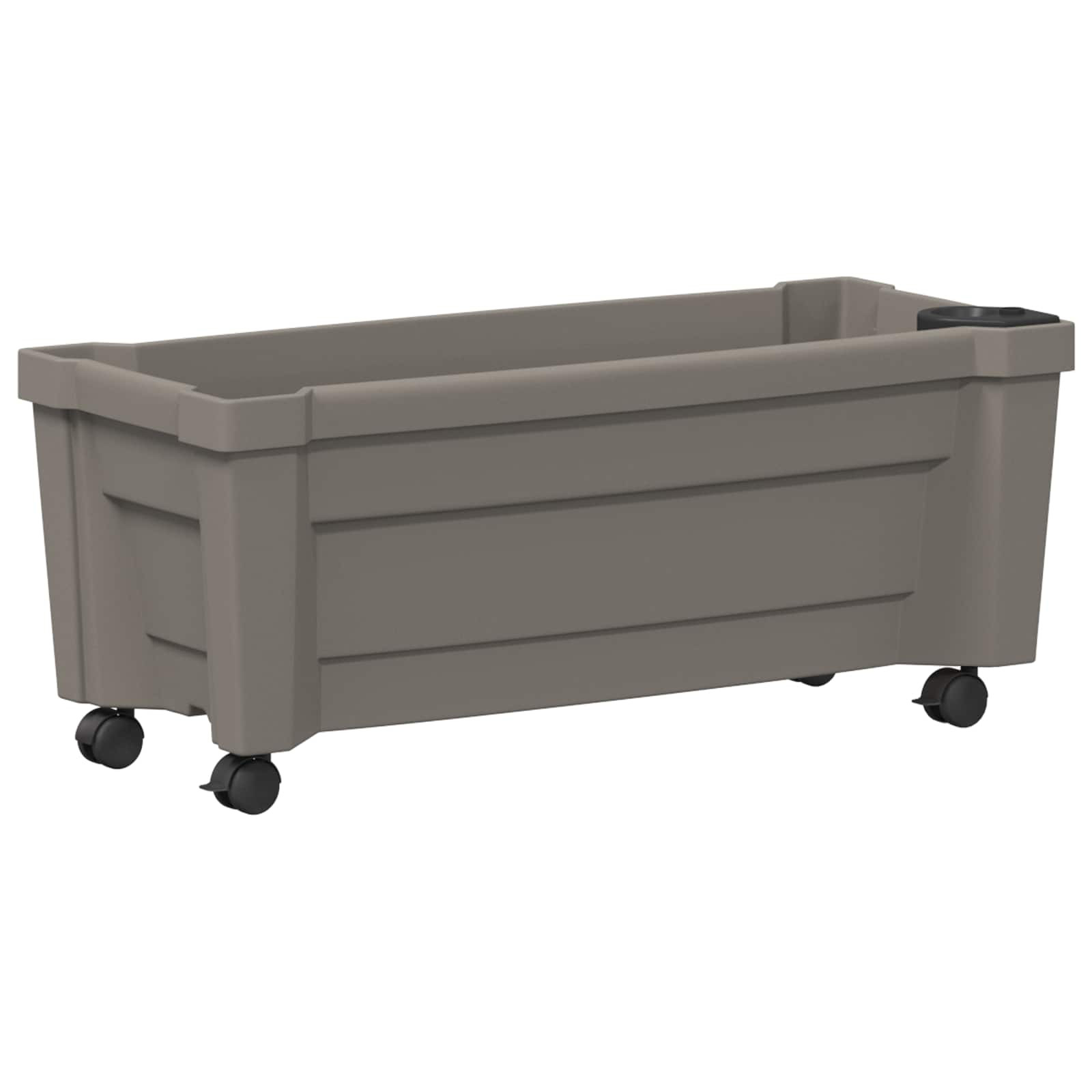 vidaXL Calypso Blumentopf mit Rädern Grau 79 x 35 x 33 cm PP