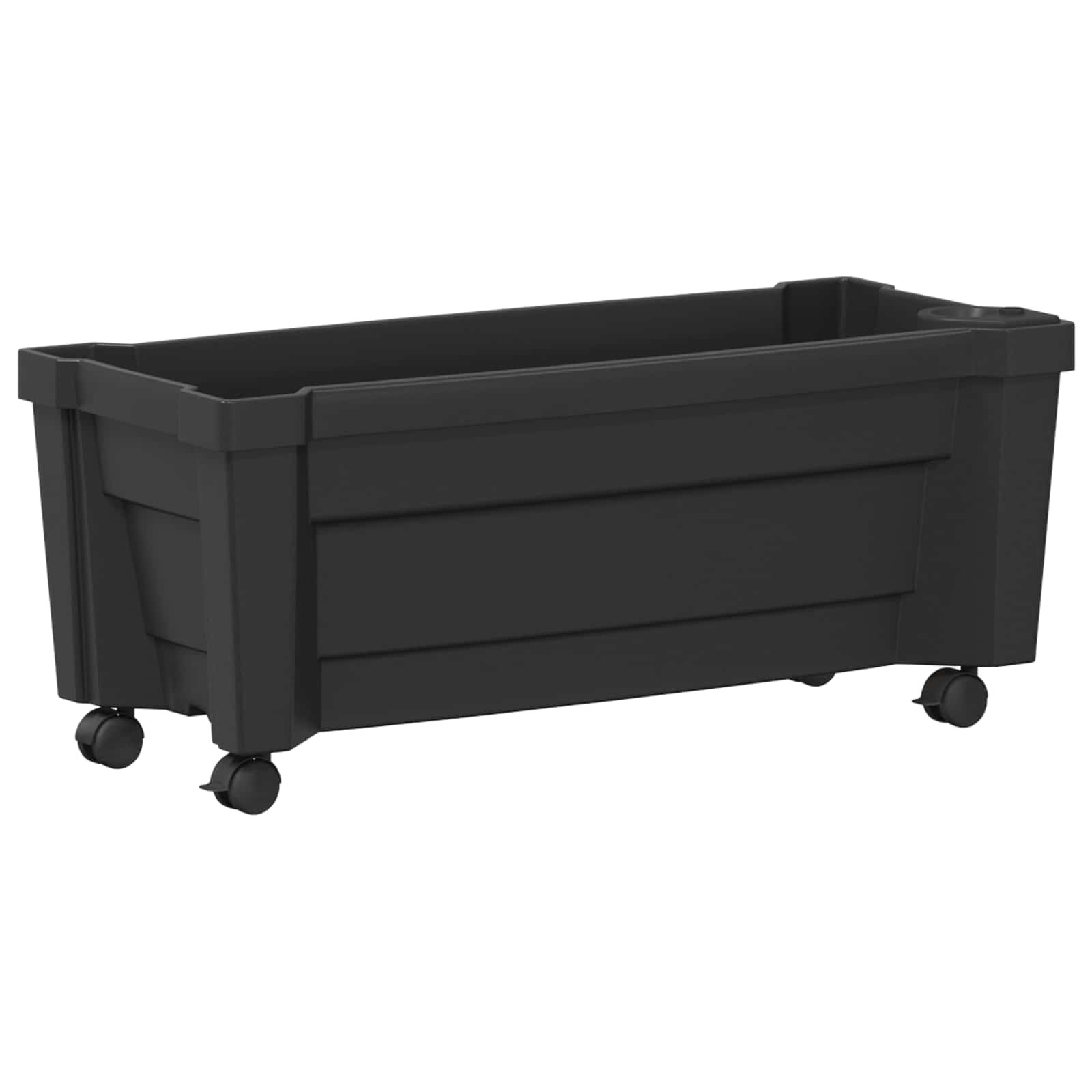 vidaXL Calypso Blumentopf mit Rädern Anthrazit 79 x 35 x 33 cm PP