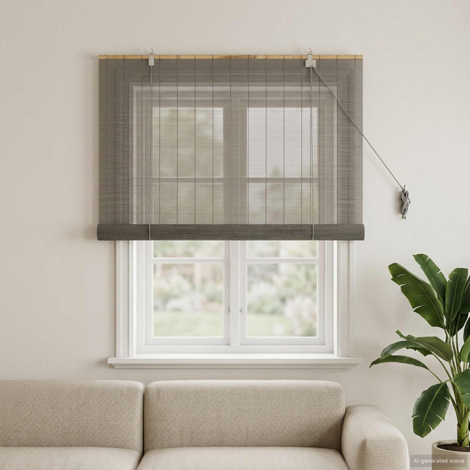 vidaXL Rollo Grau 110 x 160 cm Bambus