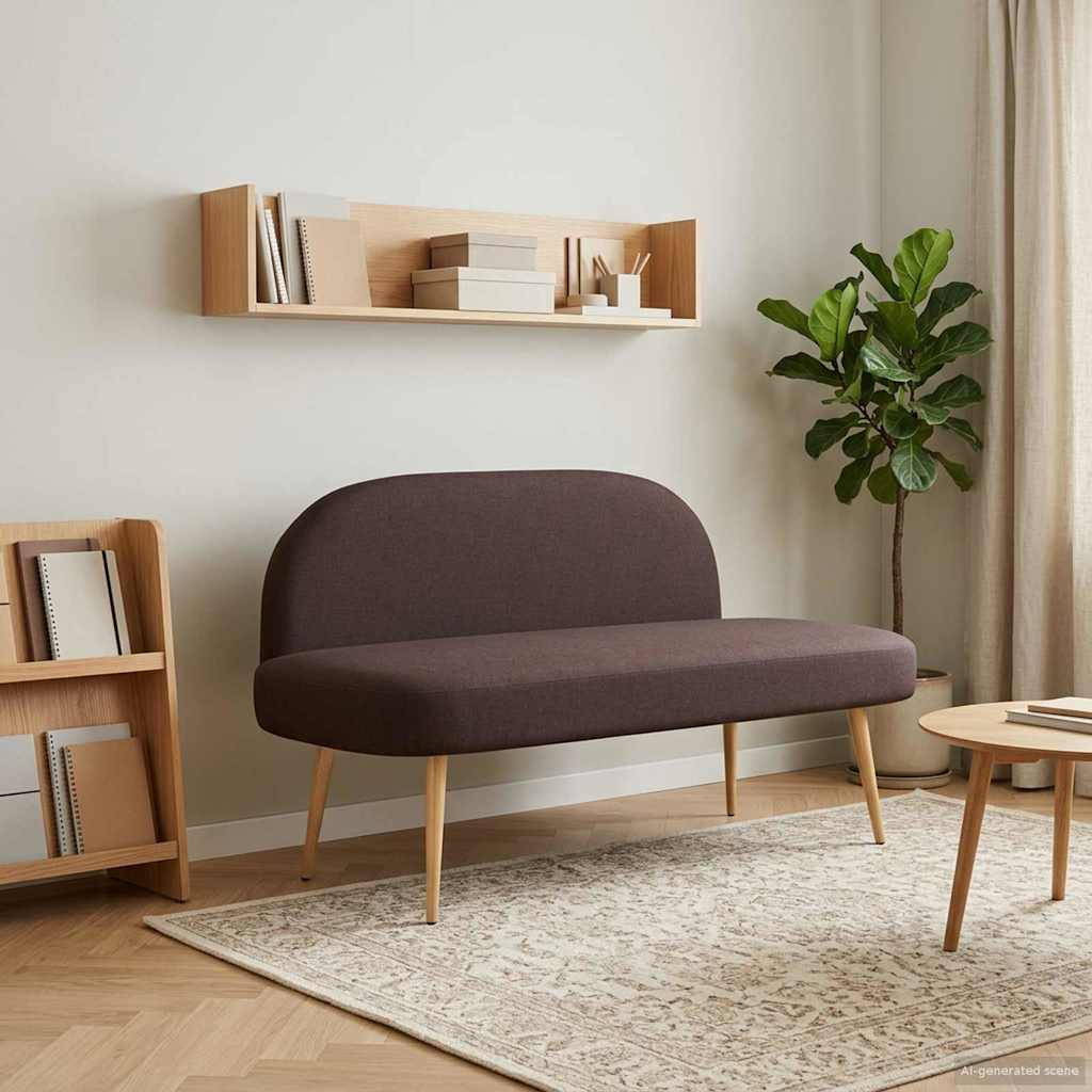 vidaXL Gepolsterte Bank mit Rückenlehne Dunkelbraun 110 x 60 x 76 cm