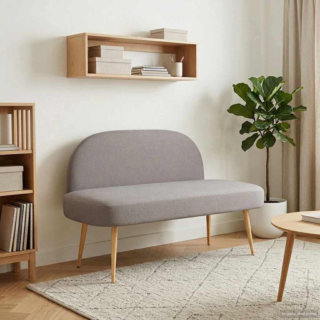vidaXL Gepolsterte Bank mit Rückenlehne Taupe 110 x 60 x 76 cm