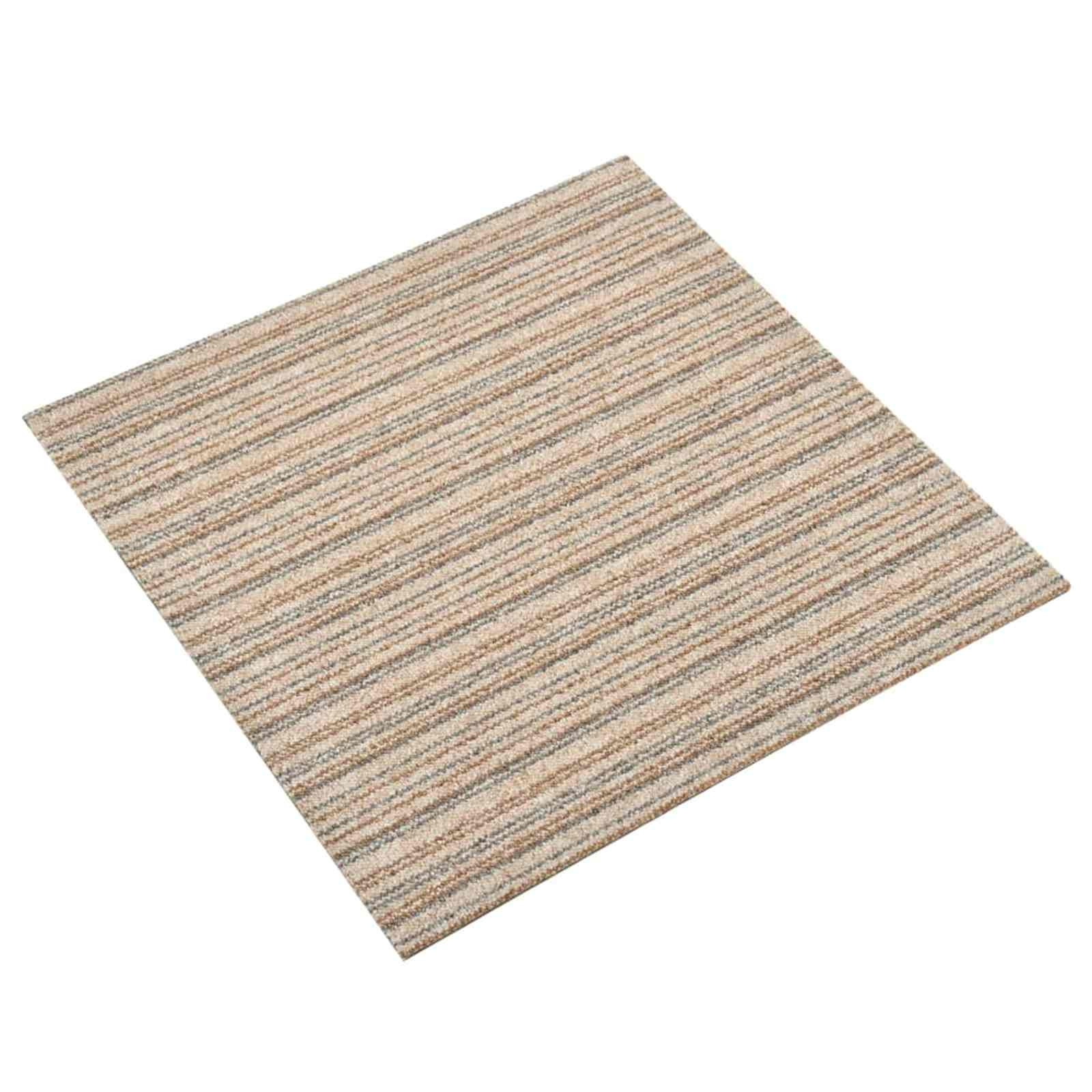 vidaXL Teppich 20 pcs Gestreiftes Beige 50 x 50 cm 100% Polypropylen