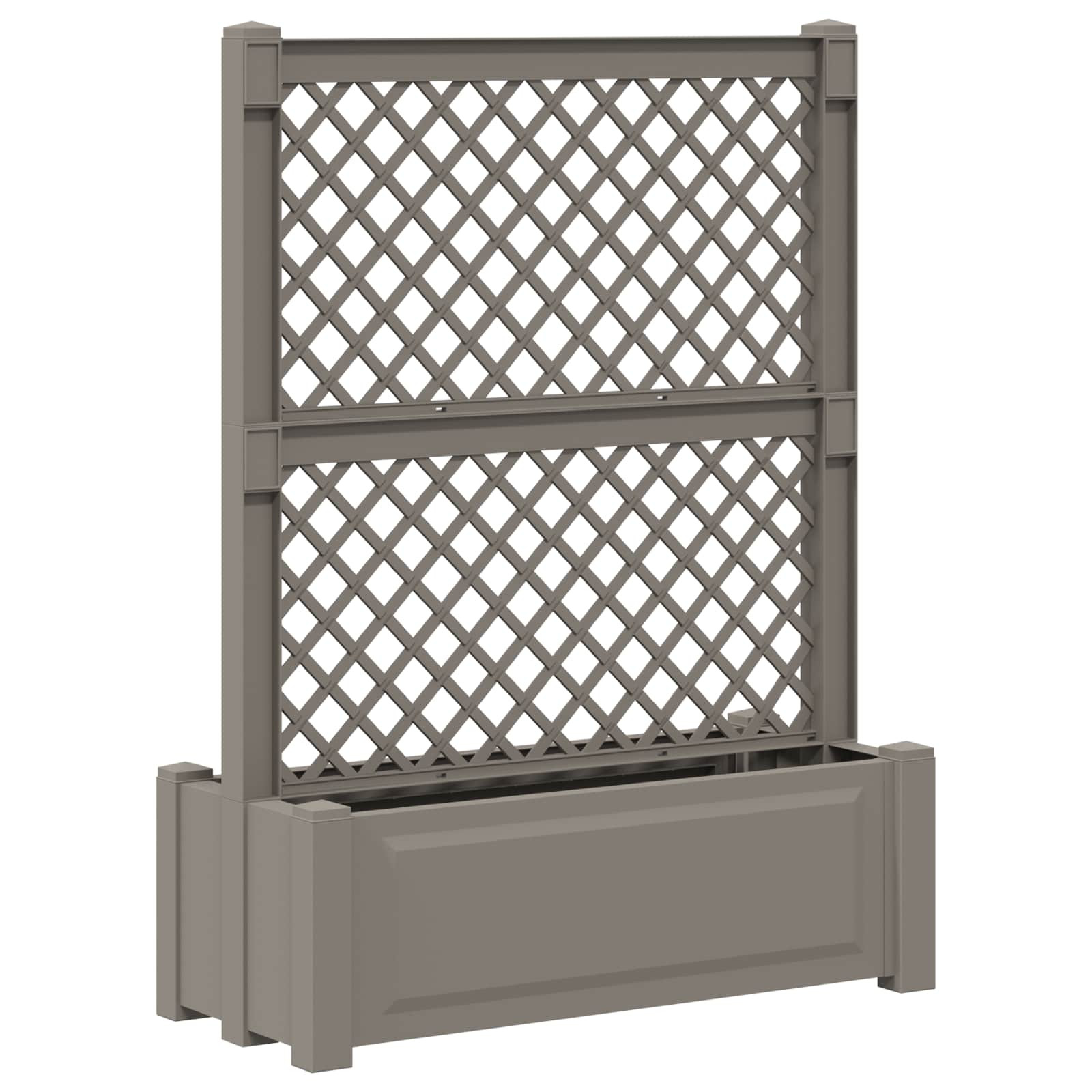 vidaXL Großer Pflanzer mit Spalier Grau 99,5 x 43 x 133,5 PP