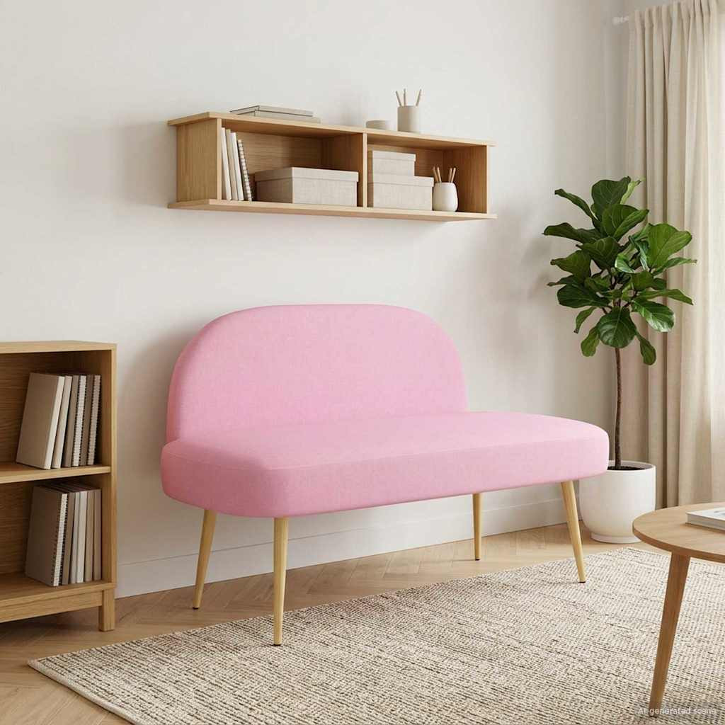vidaXL Gepolsterte Bank mit Rückenlehne Rosa 110 x 60 x 76 cm