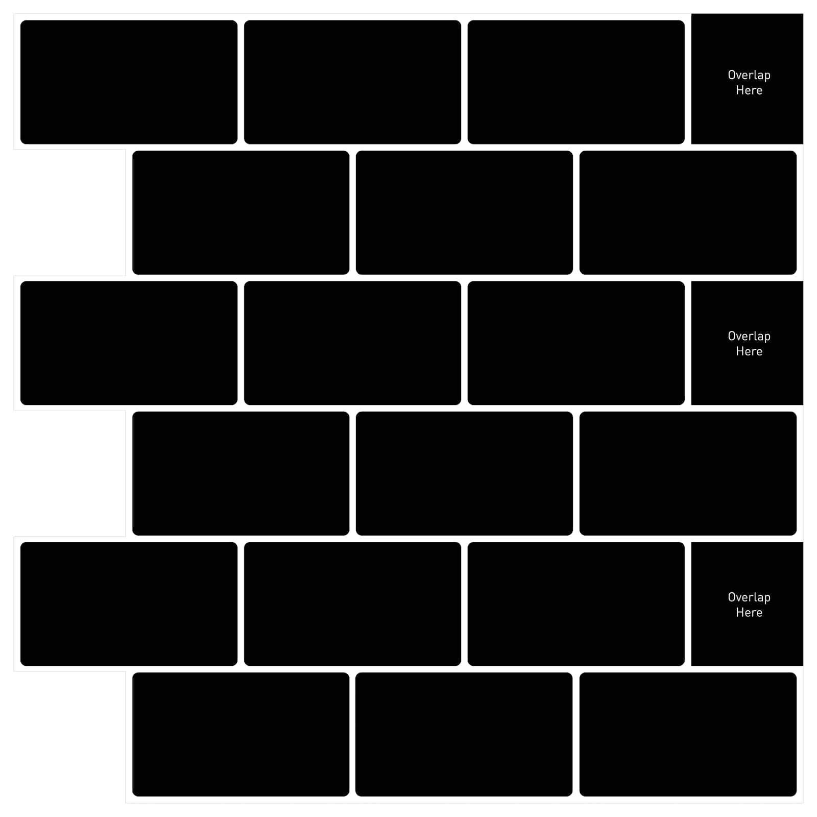 vidaXL U-Bahn-Fliese 20 pcs Schwarz 30 x 30 cm Polyurethan und PET