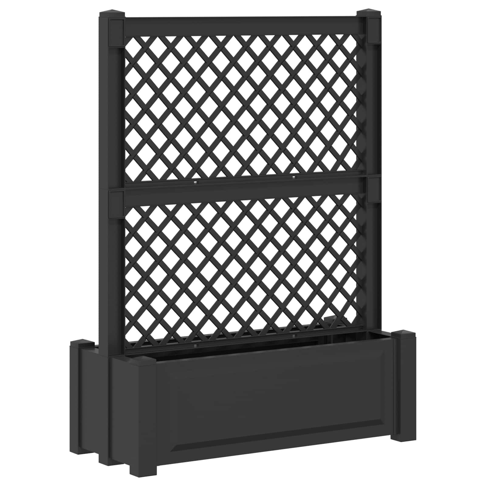 vidaXL Großer Pflanzer mit Spalier Anthrazit 99,5 x 43 x 133,5 PP