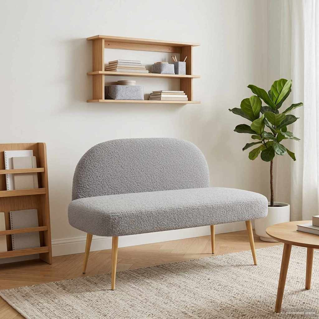 vidaXL Gepolsterte Bank mit Rückenlehne Hellgrau 110 x 60 x 76 cm