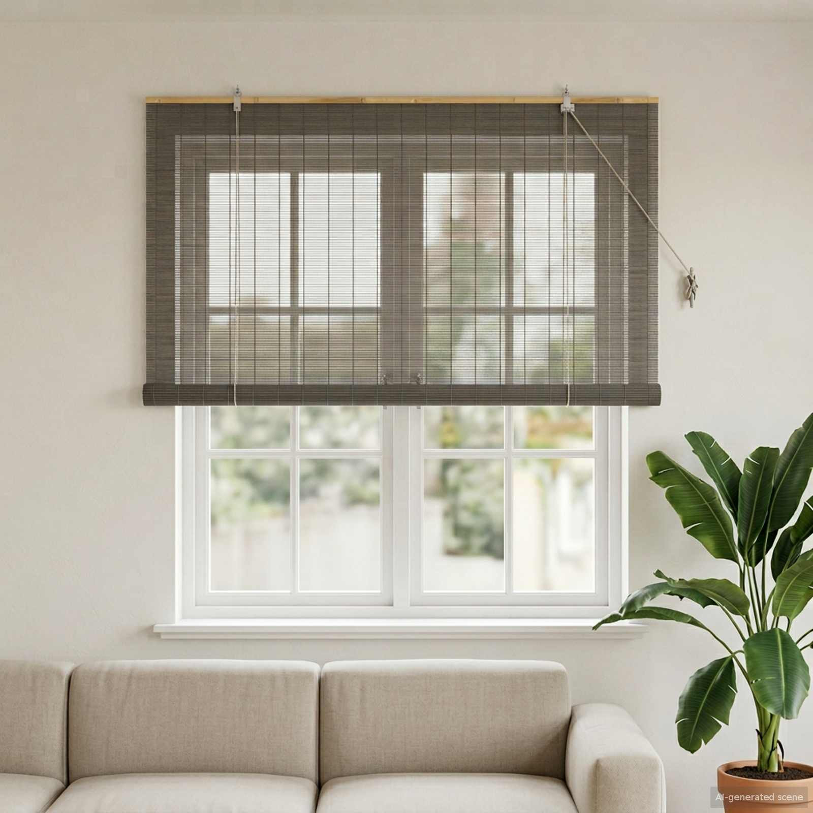 vidaXL Rollo Grau 140 x 160 cm Bambus