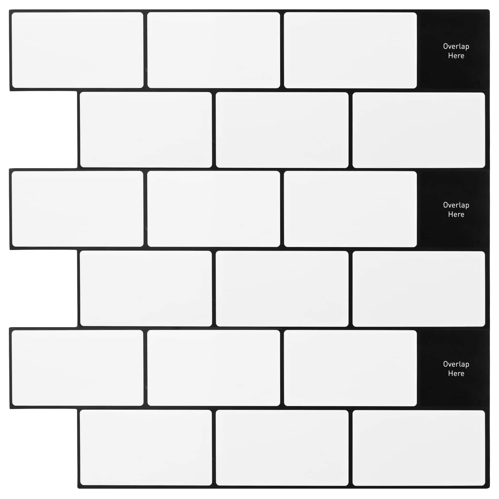 vidaXL U-Bahn-Fliese 20 pcs Weiß Schwarz 30 x 30 cm