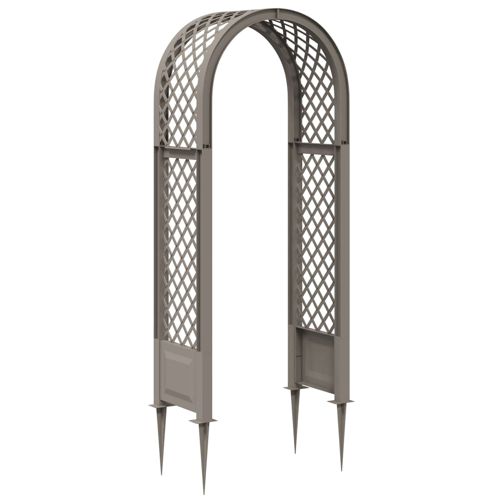 vidaXL Rosenbogen mit Spitzen Grau 97 x 43 x 218 cm PP