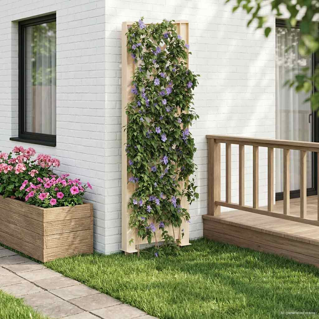 vidaXL Trellis mit Spike Weiß 43 x 6 x 165 cm PP