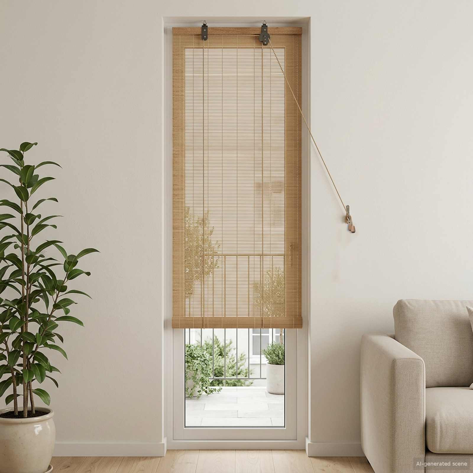 vidaXL Rollo Braun 50 x 220 cm Bambus