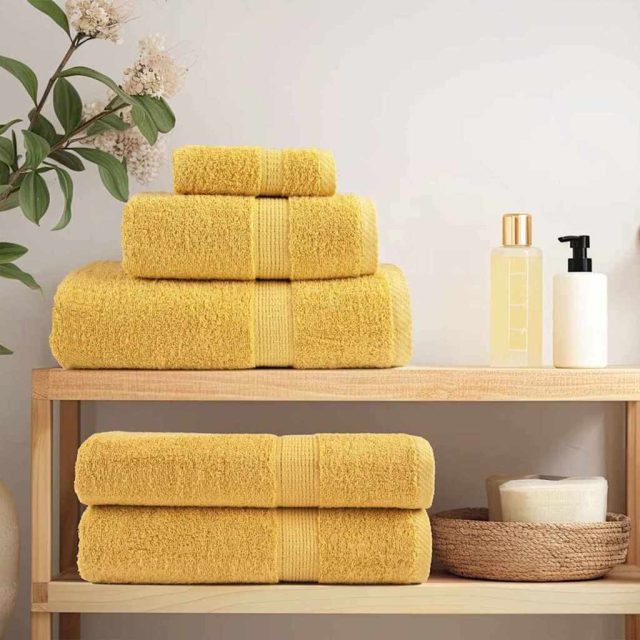 vidaXL Gästetuch SOLUND 2 Stk. Gold 15 x 21 cm 550 gsm