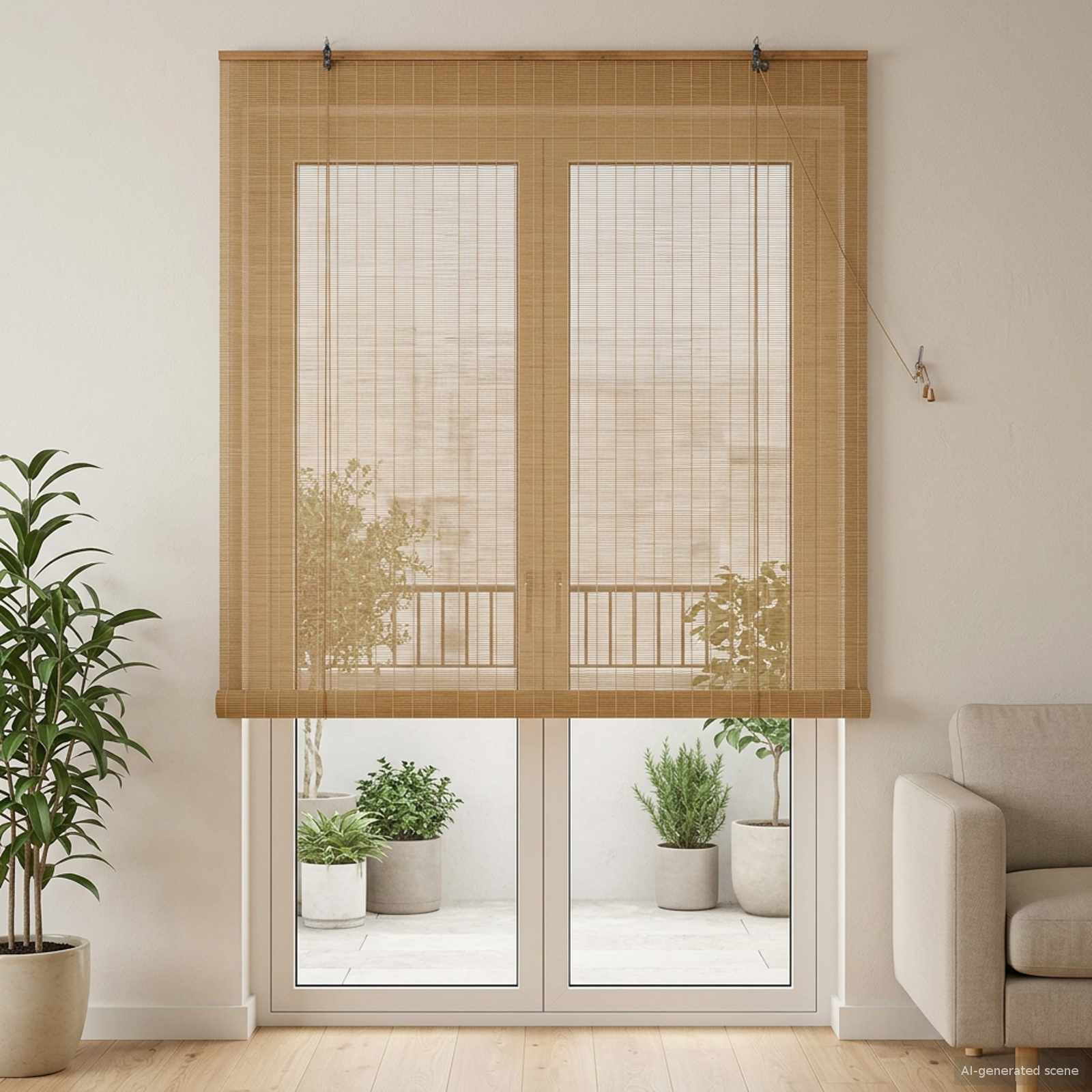 vidaXL Rollo Braun 130 x 220 cm Bambus