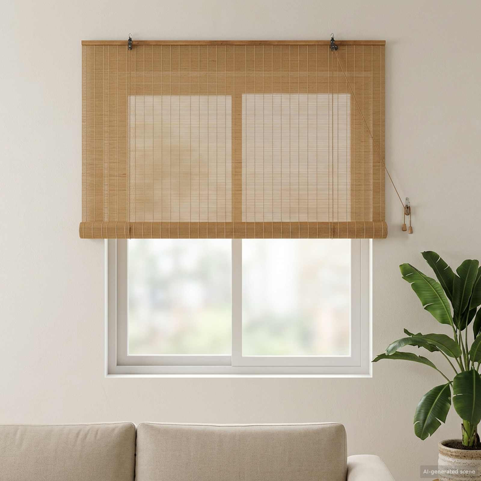 vidaXL Rollo Braun 160 x 160 cm Bambus