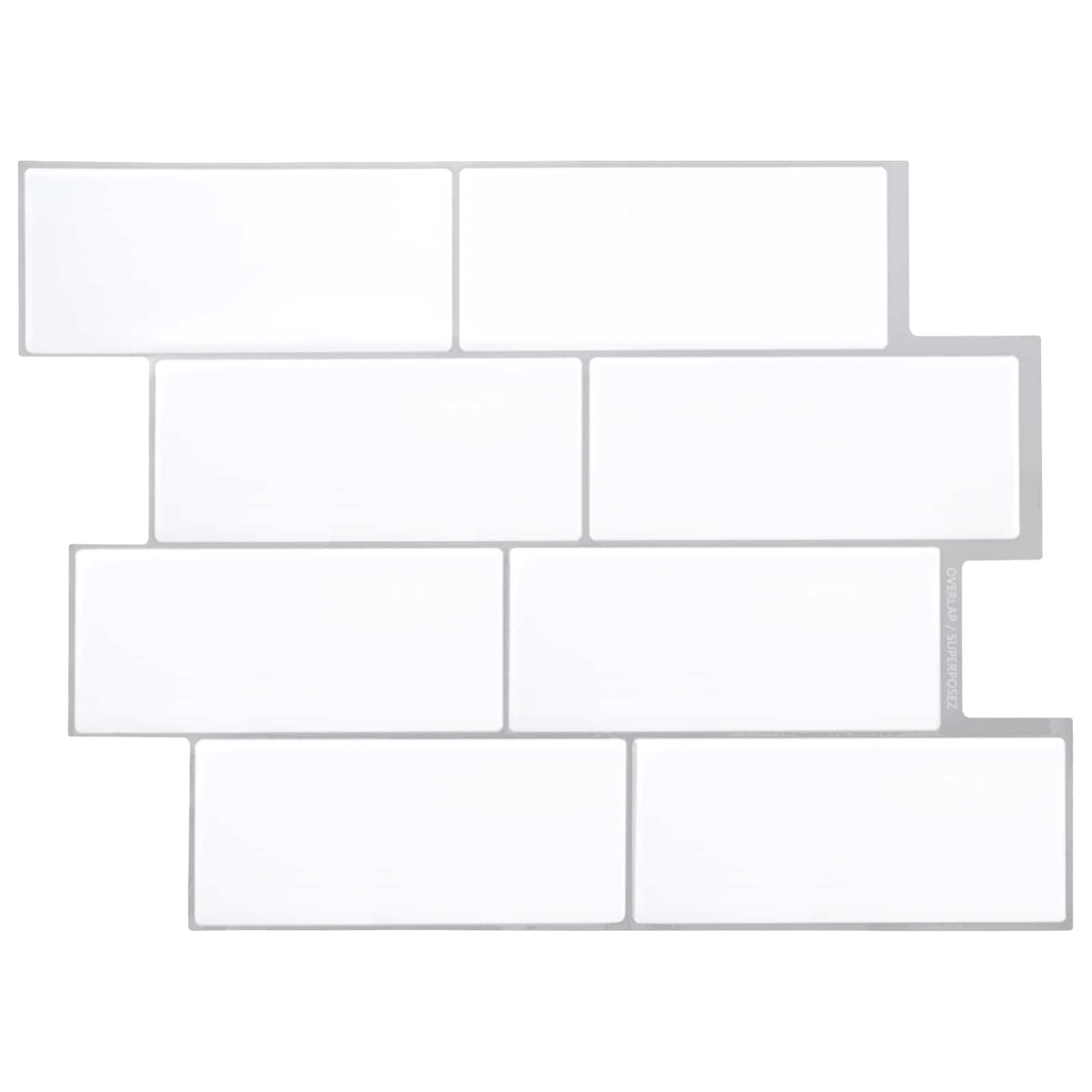 vidaXL U-Bahn-Fliese 20 pcs Weiß Grau 29 x 21 cm Polyurethan und PET